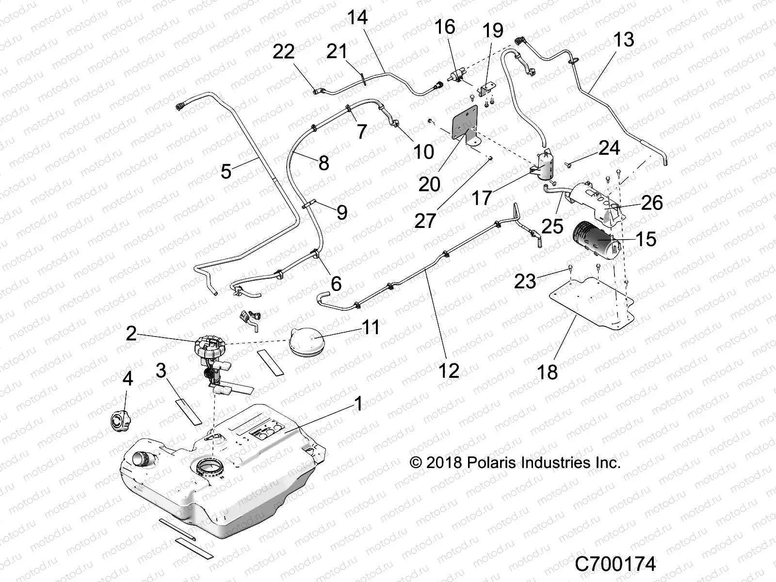 BODY | BODY, FUEL TANK - R19RGE99A2/EAR/EBR/UAF/UBF/UAM/KAK/UA9/UB9/UBM/UBL/UAL/UBL/KAK/KBK (C700174)