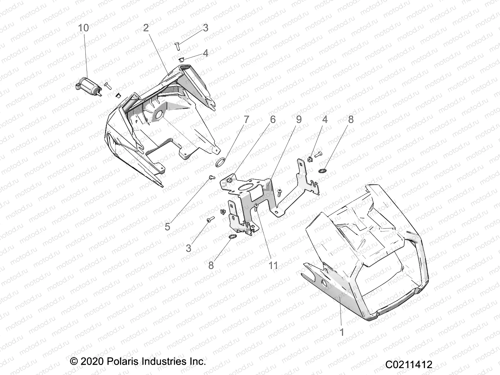 BODY | BODY, HEADLIGHT POD - A21S6E57A1/3A1 (C0211412)