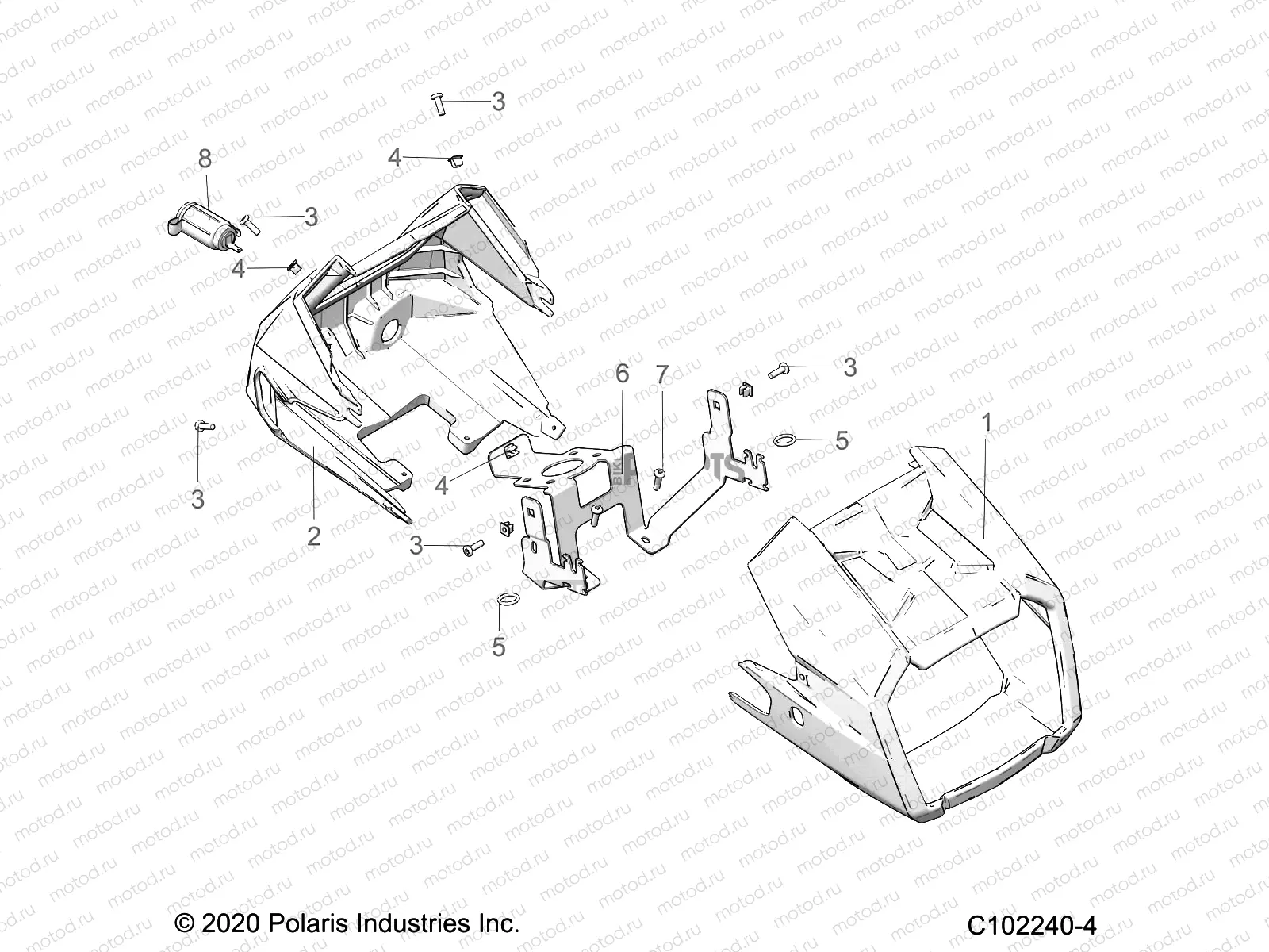 BODY | BODY, HEADLIGHT POD - A22SDE57K4 (C102240-4)