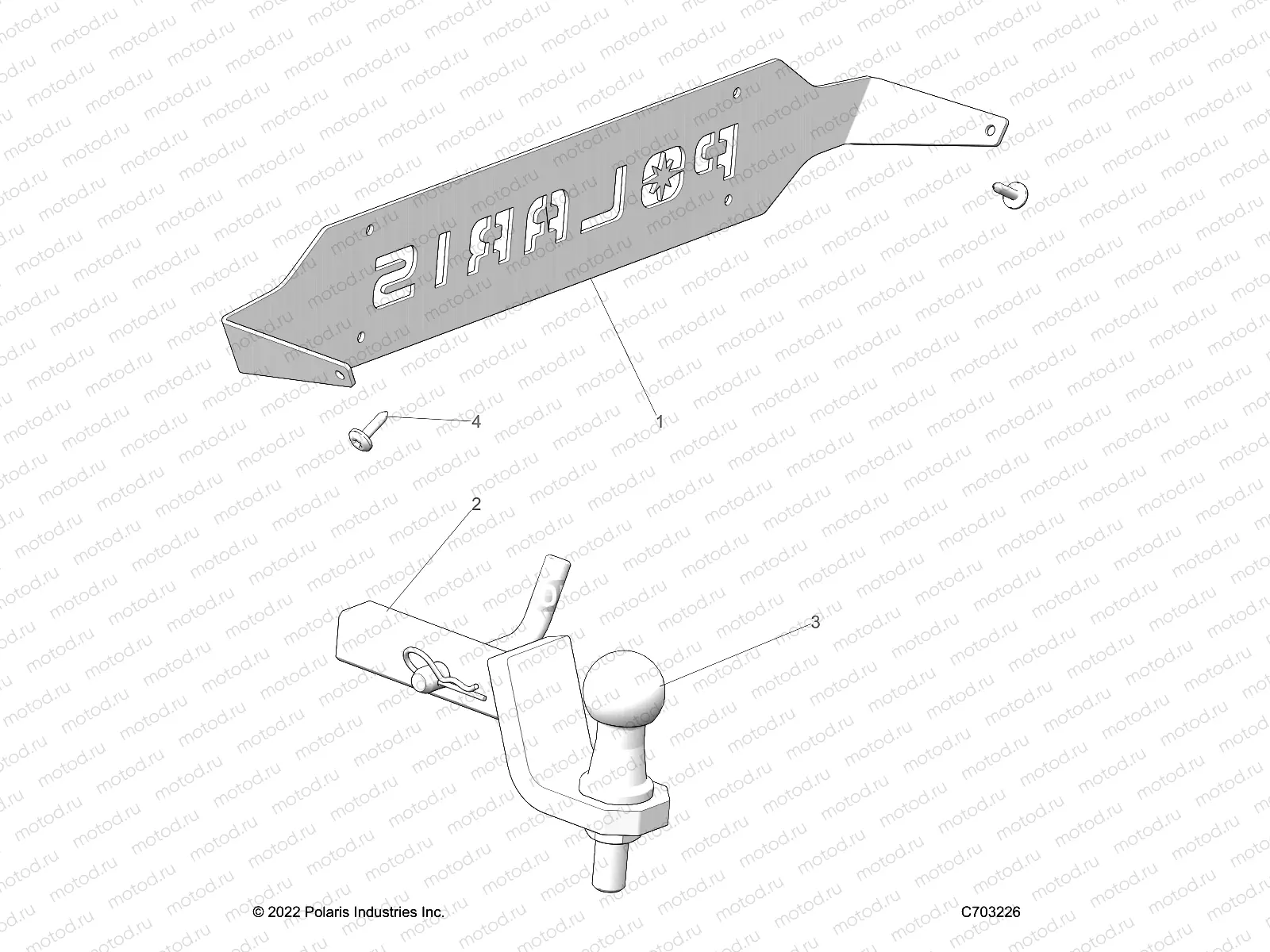BODY | BODY, HITCH, LICENSE PLATE, ZUG - Z23NAS99CR/FR (C703226)