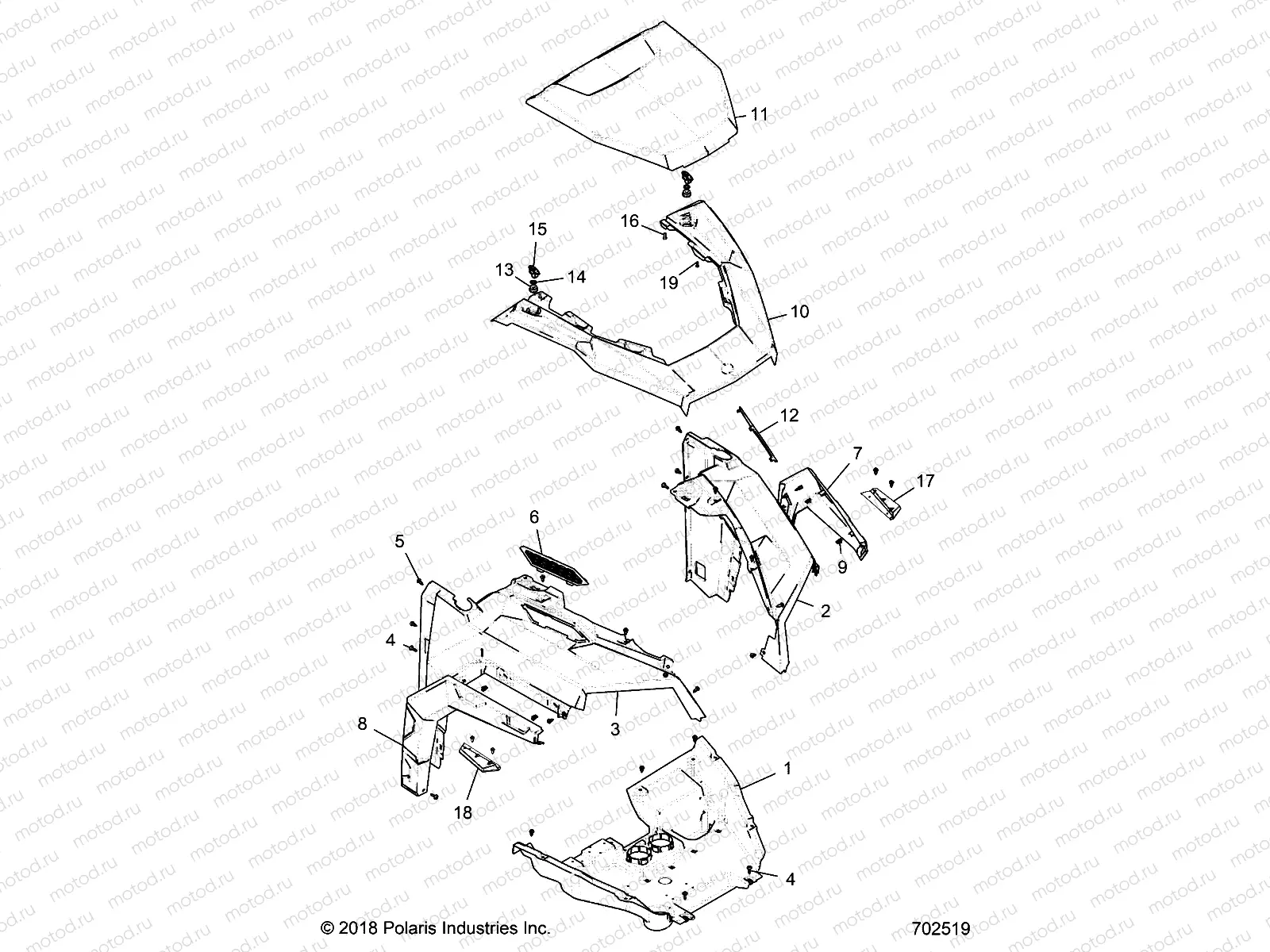 BODY | BODY, HOOD AN FRONT FENDERS - G21GAB99CM/FM (702519)
