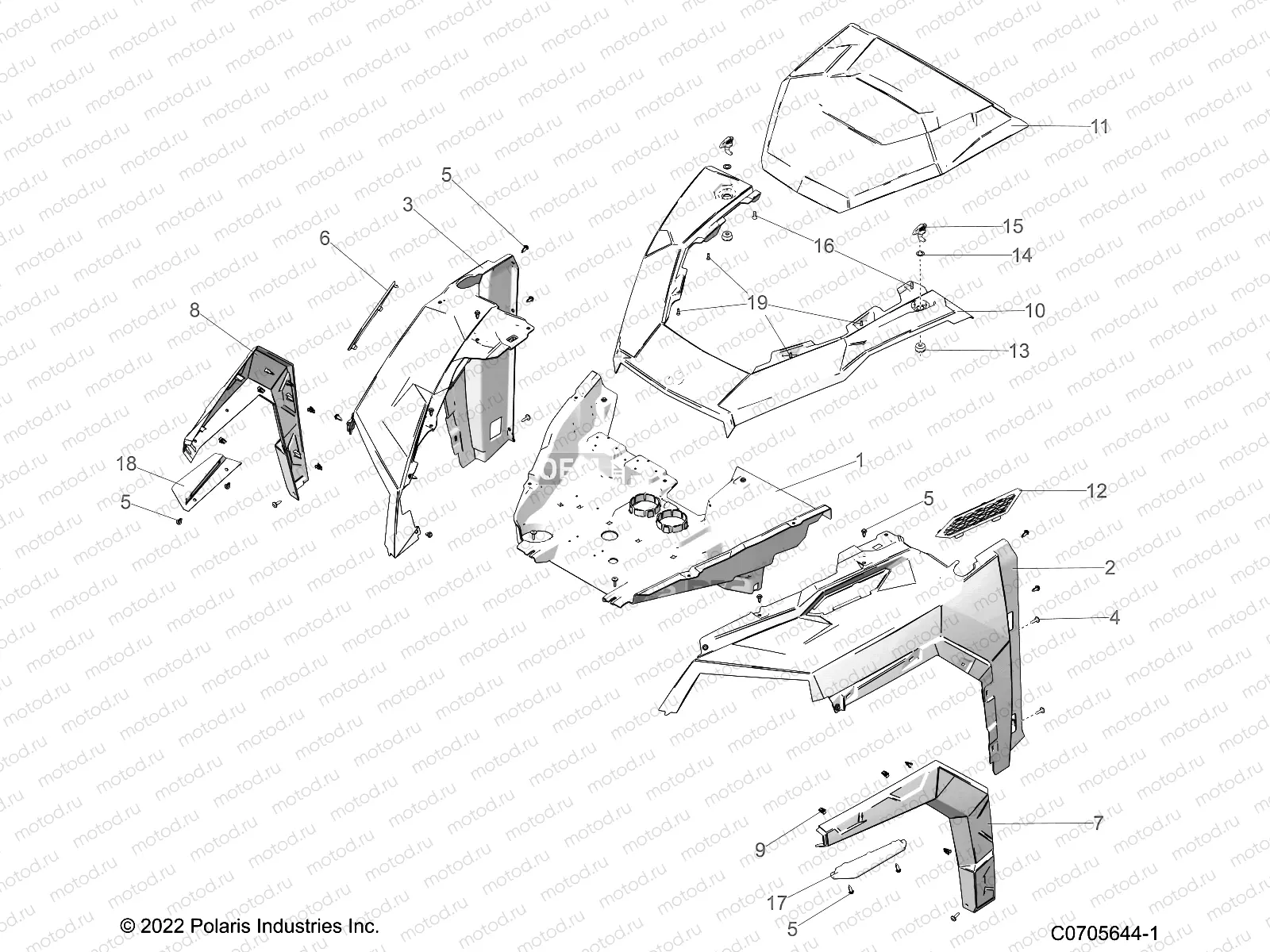 BODY | BODY, HOOD AN FRONT FENDERS - G23GAB99CG/FG (C0705644-1)