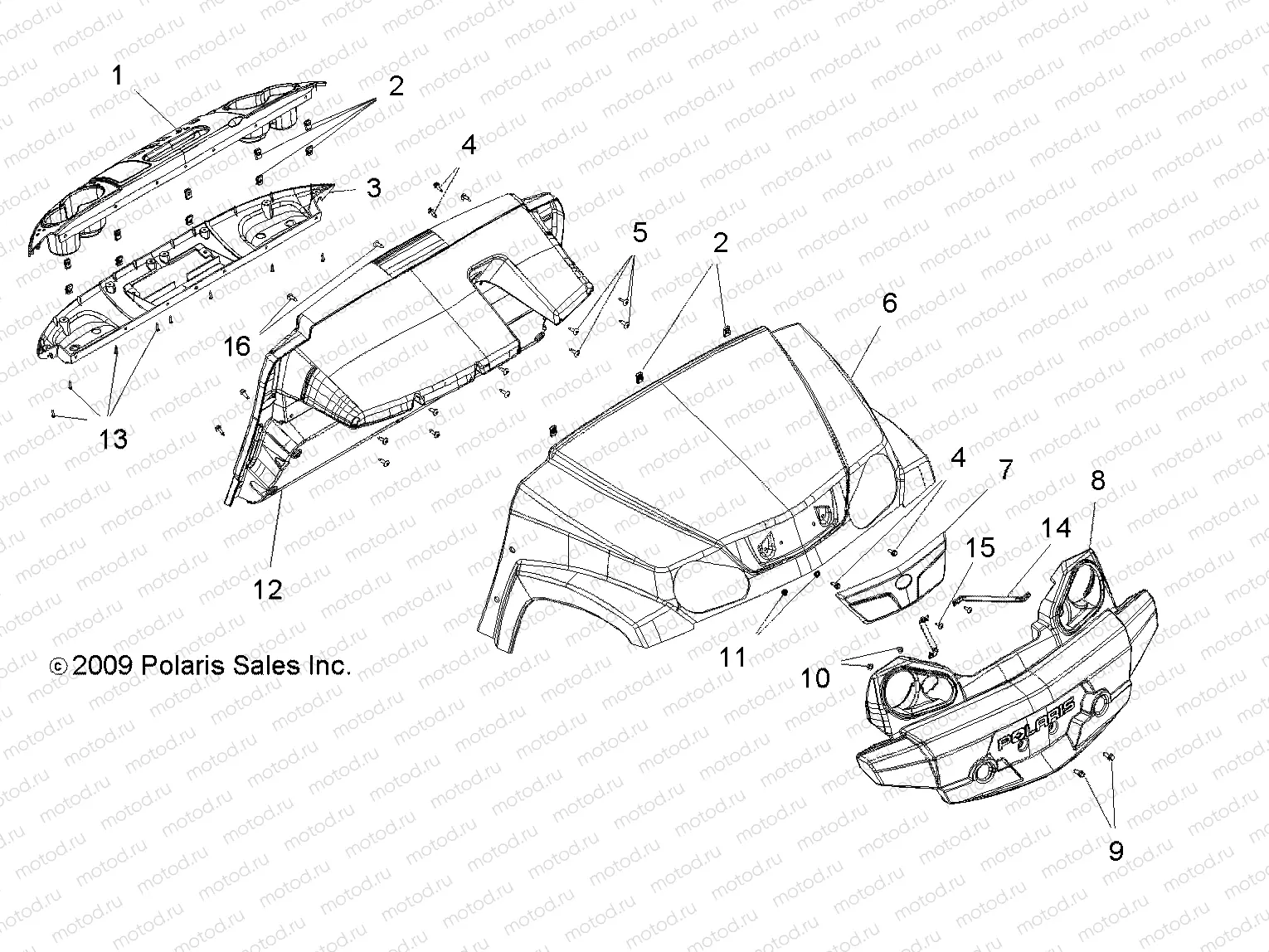 BODY | BODY, HOOD and DASH - L11AB08/AA08 ALL OPTIONS (49LEVHOOD10BSTN)
