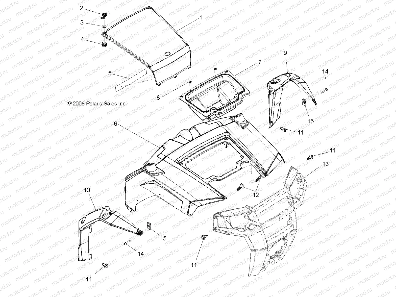 BODY | BODY, HOOD and FRONT BODY WORK - R09VH76FX (49RGRHOOD09RZRI)