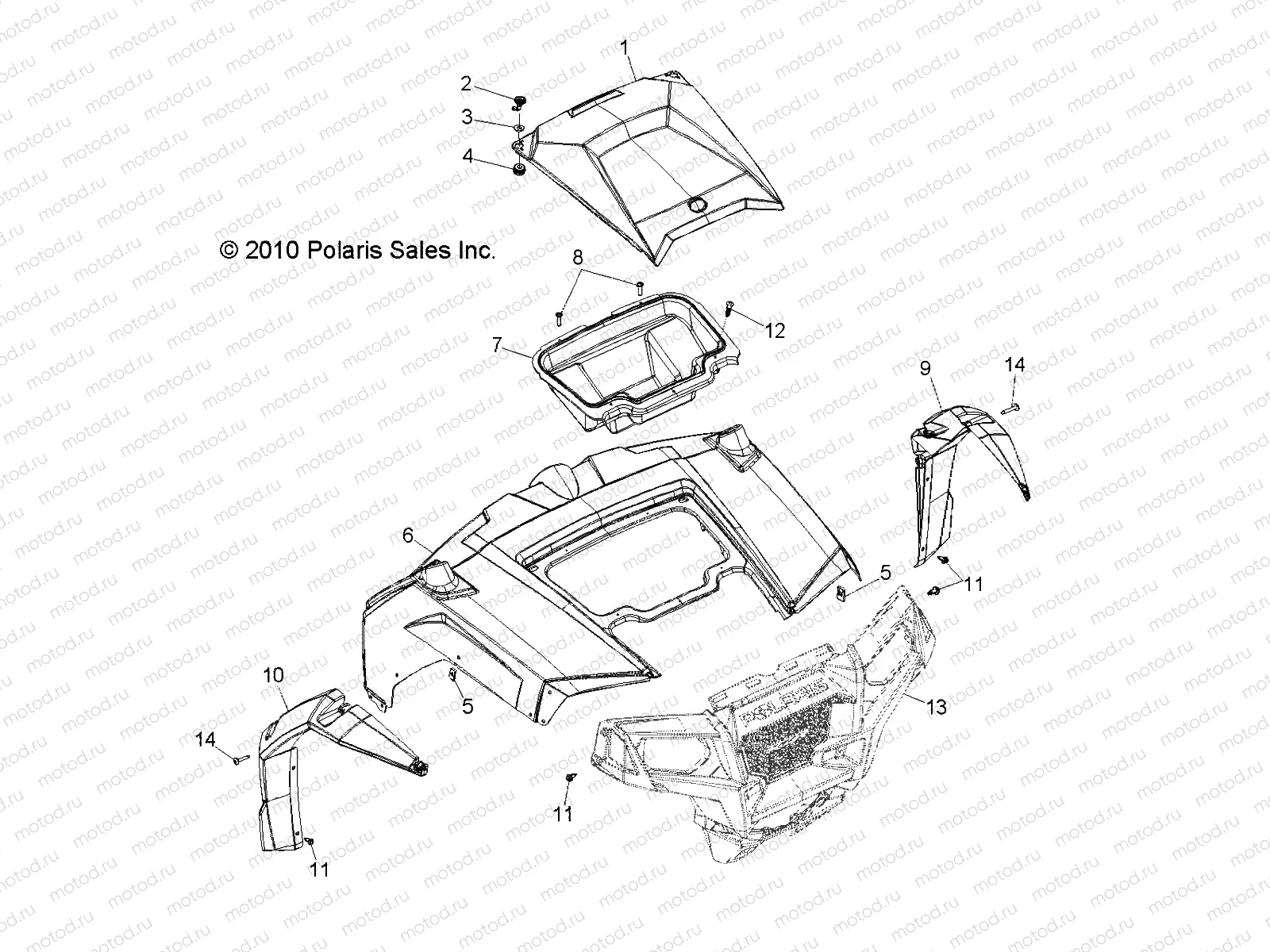 BODY | BODY, HOOD and FRONT BODY WORK - R11VM76FX (49RGRHOOD11RZRS)