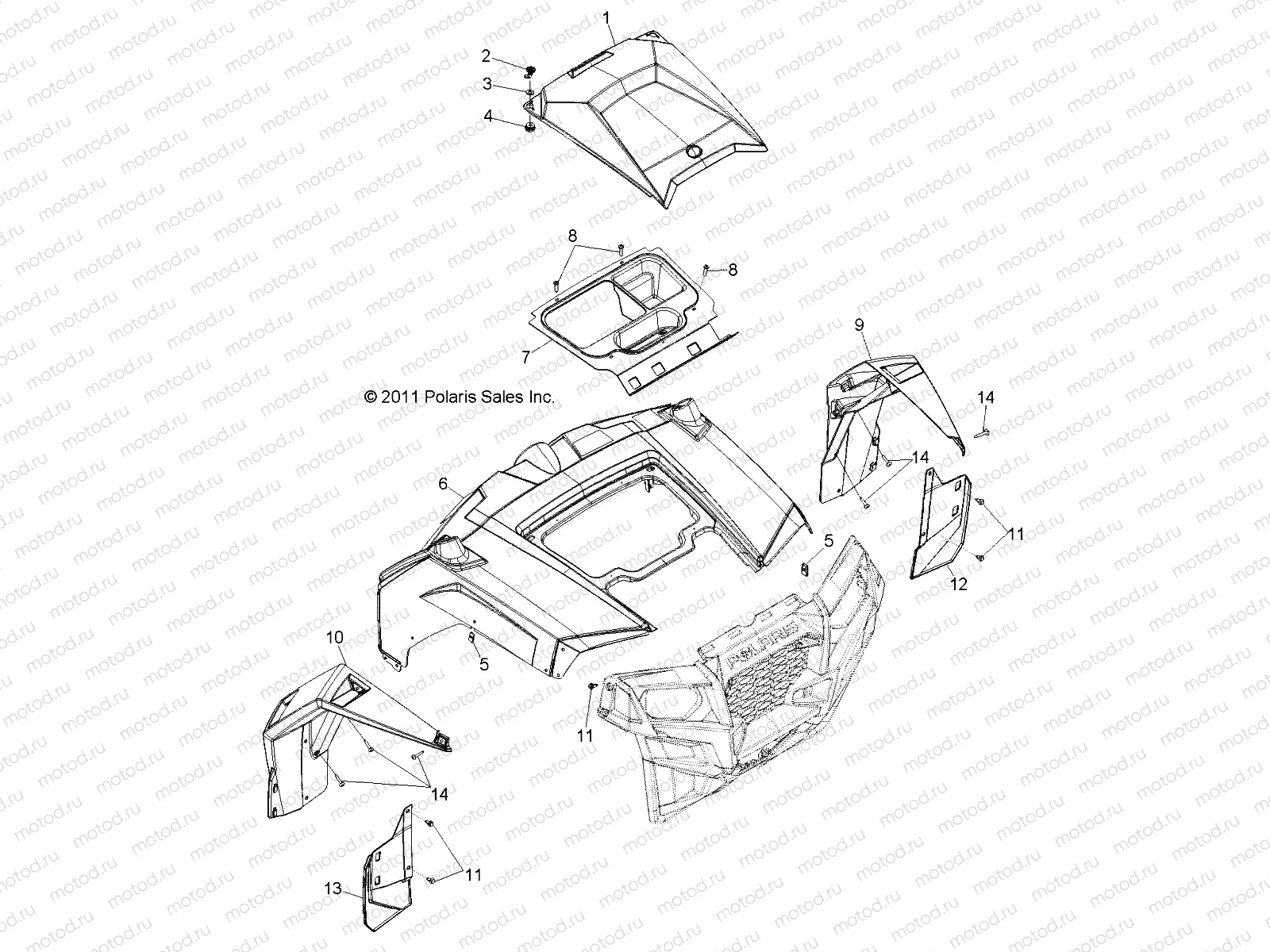 BODY | BODY, HOOD and FRONT BODY WORK - R12JT87AB/AD/AS/AW/9EAW (49RGRHOOD12RZRXP900)