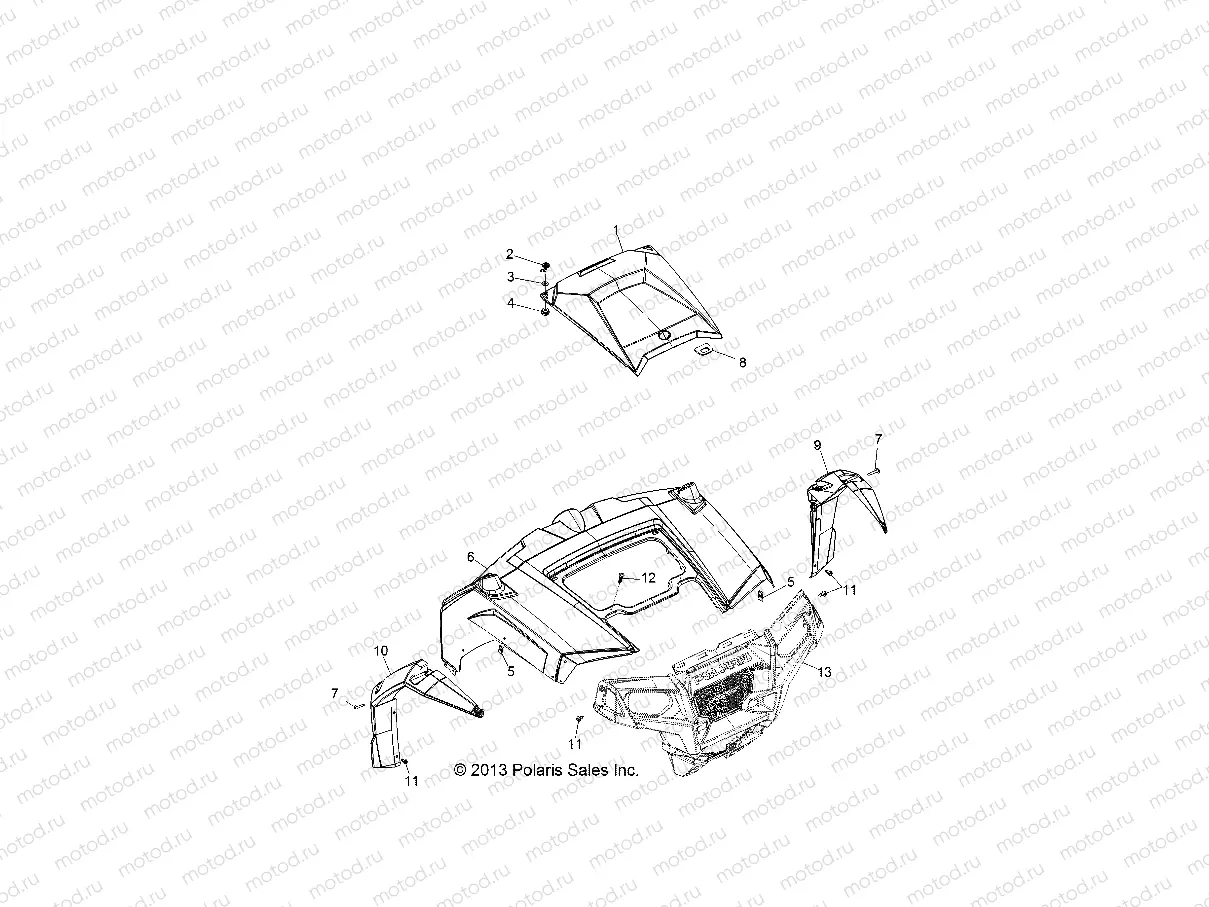 BODY | BODY, HOOD and FRONT BODY WORK - Z14VE76FX/FI (49RGRHOOD14RZRS)