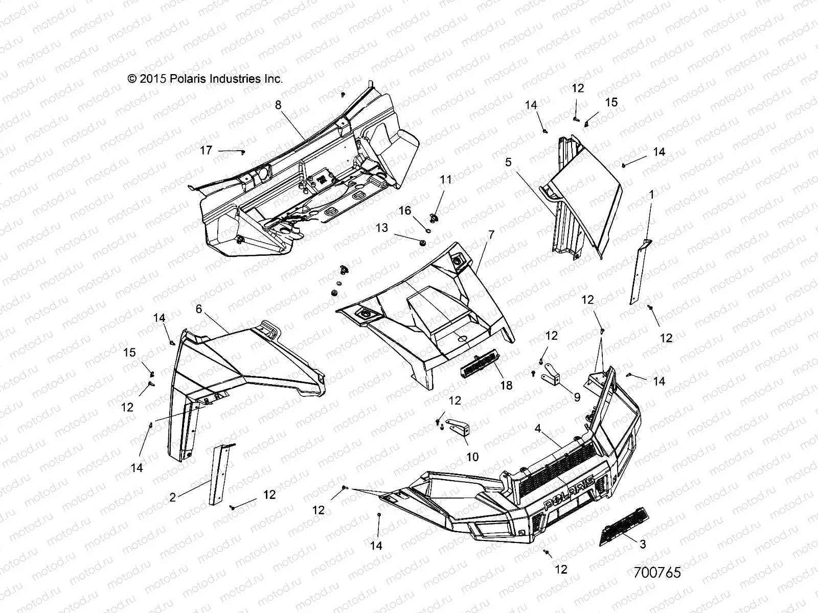 BODY | BODY, HOOD AND FRONT FACSIA - R16RVA57A1/B1/E57A9/B9 (700765)
