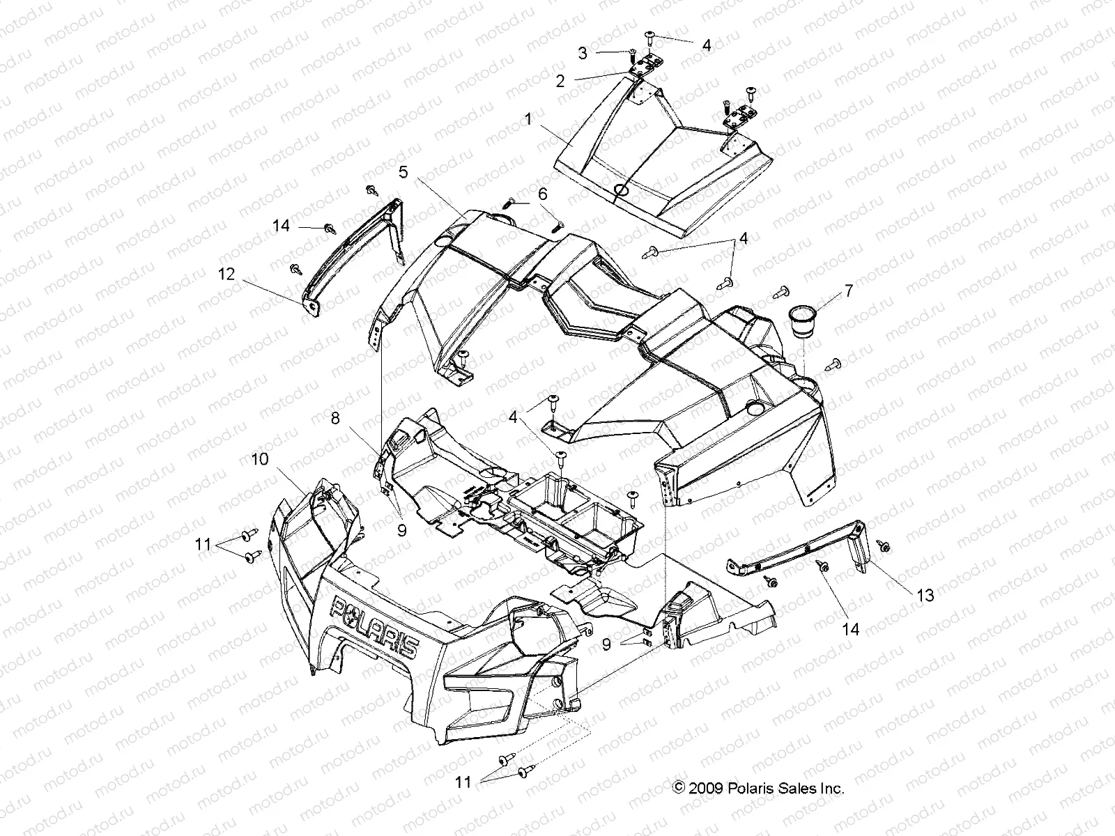 BODY | BODY, HOOD and FRONT FASCIA - R10TH76/TY76 ALL OPTIONS (49RGRLATCH108004X4)