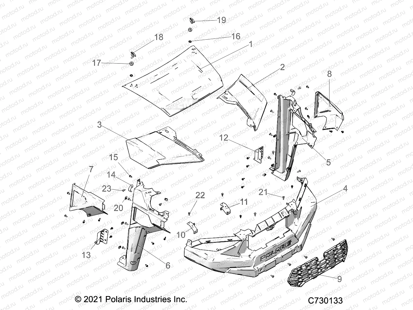 BODY | BODY, HOOD, and FRONT FENDERS - R22M4U57B5 (C730133)
