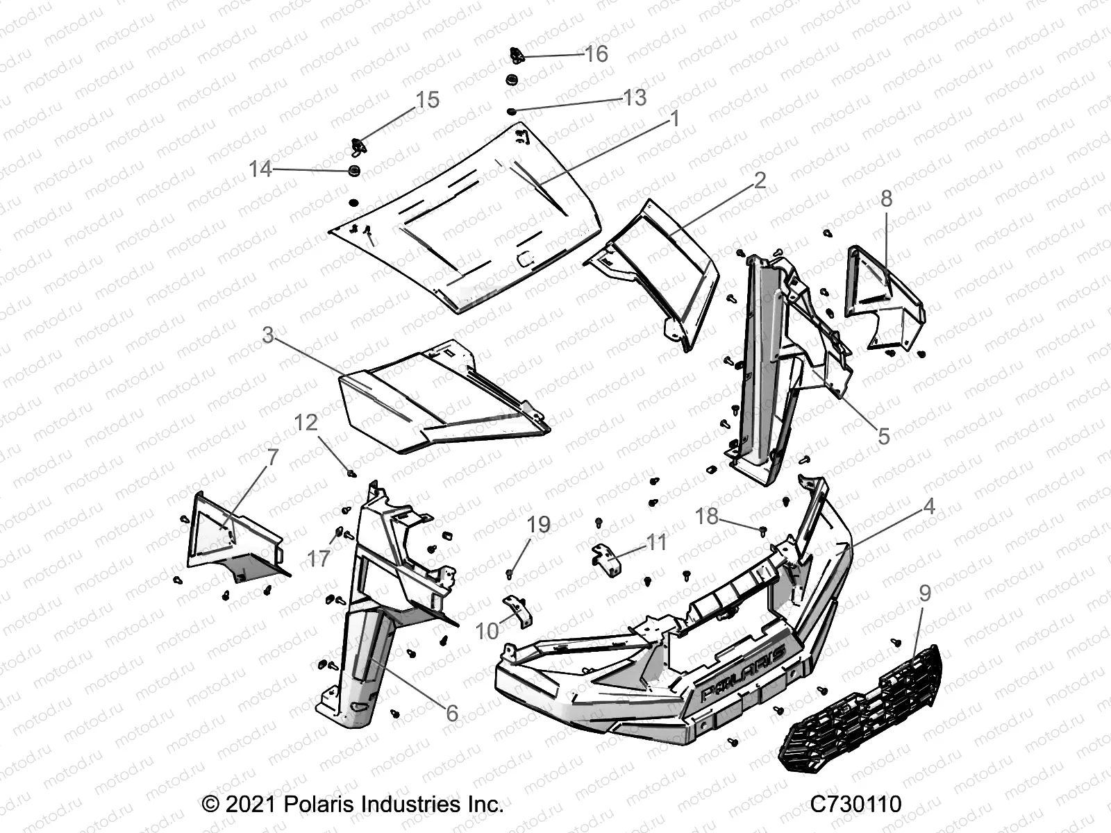 BODY | BODY, HOOD, and FRONT FENDERS - R22MAU57B5 (C730110)