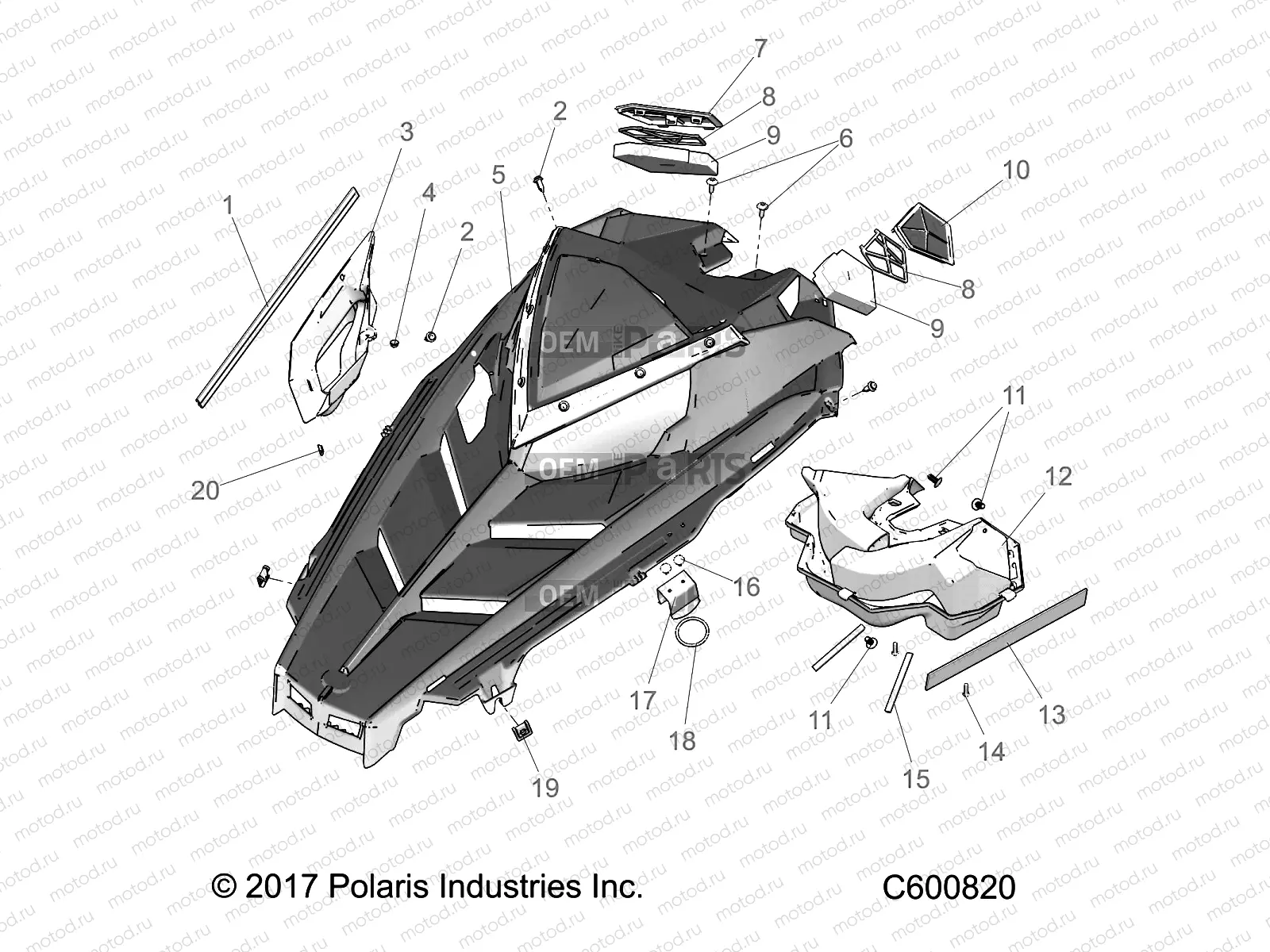 BODY | BODY, HOOD ASM. - S20CEF5BSL (C600820)