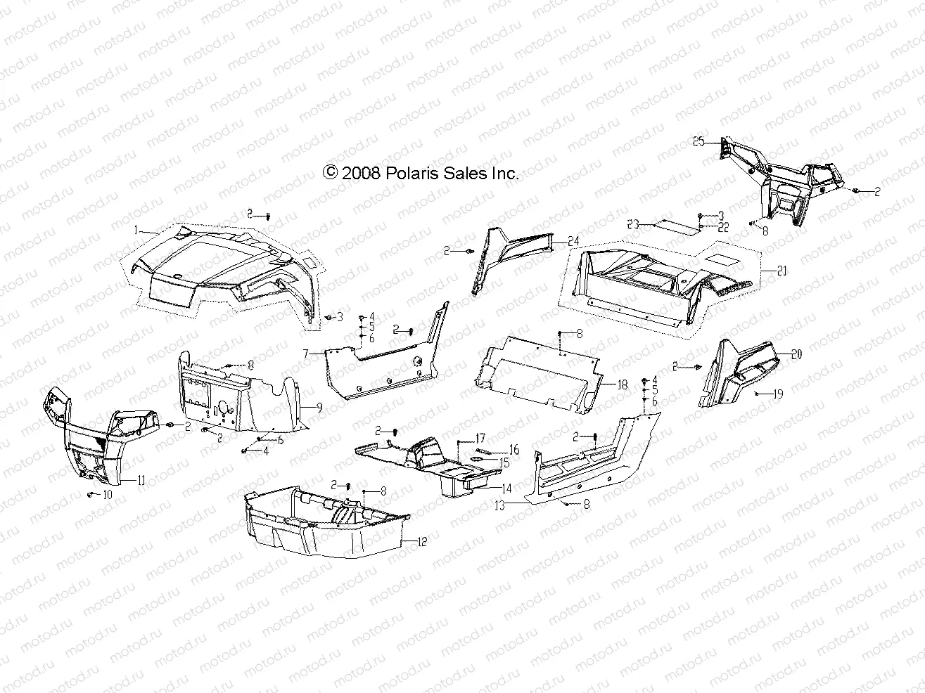 BODY | BODY, HOOD, BUMPERS, PANELS, FLOOR and RACK - R12VA17AA/AC (49RGRMOLDINGS09RZR170)
