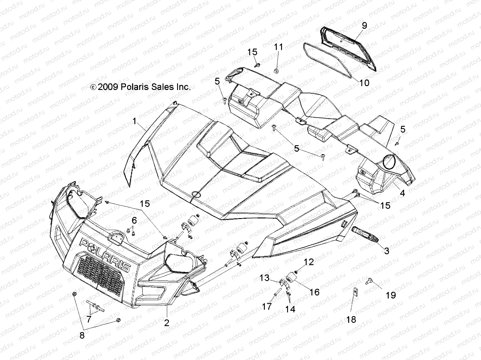BODY | BODY, HOOD, DASH and GRILL - R10RC08GA/GH/FA/FH (49LEVHOOD10SDW)