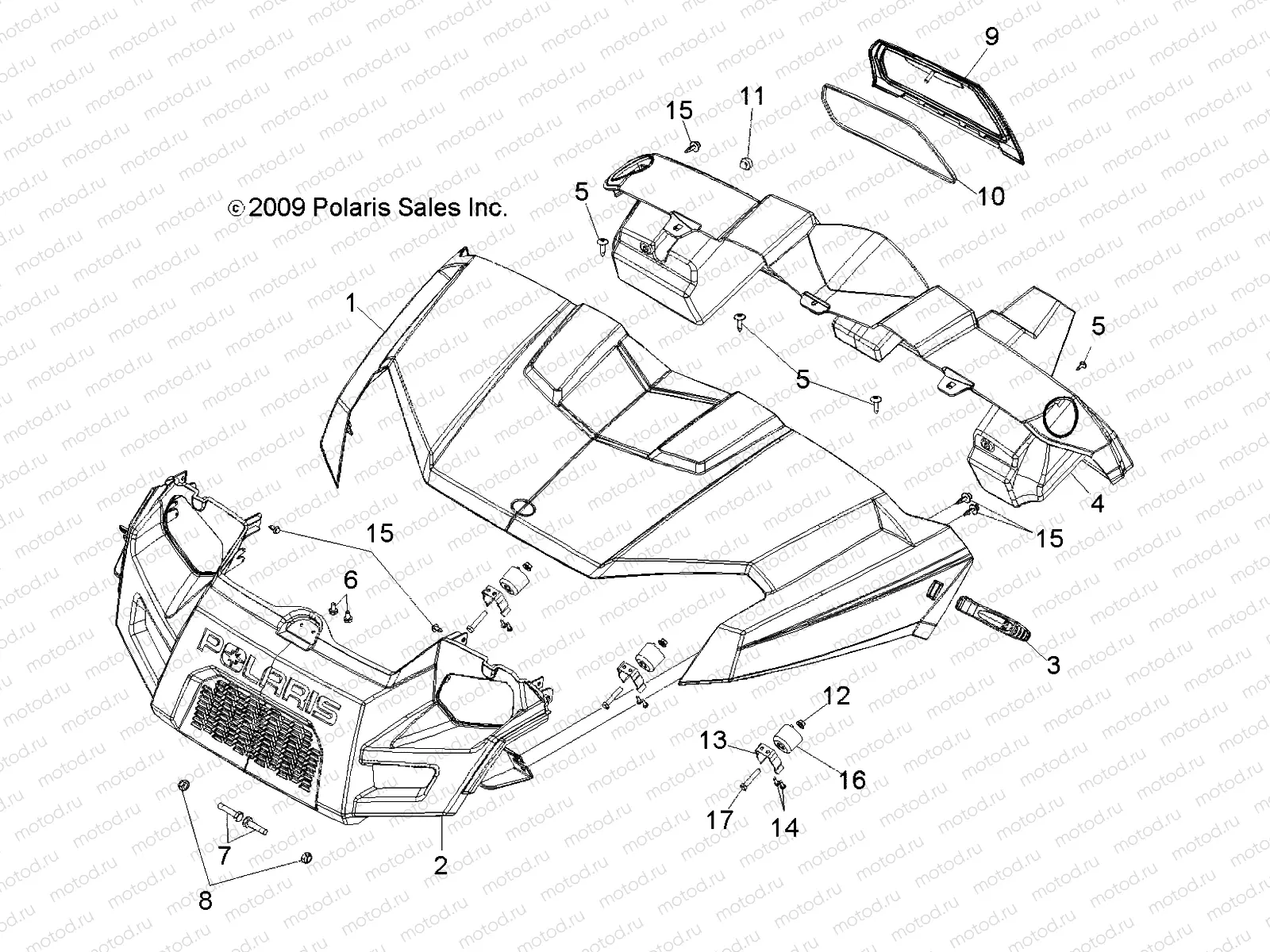 BODY | BODY, HOOD, DASH and GRILL - R10RH45AG/AH/AR (49RGRHOOD10)
