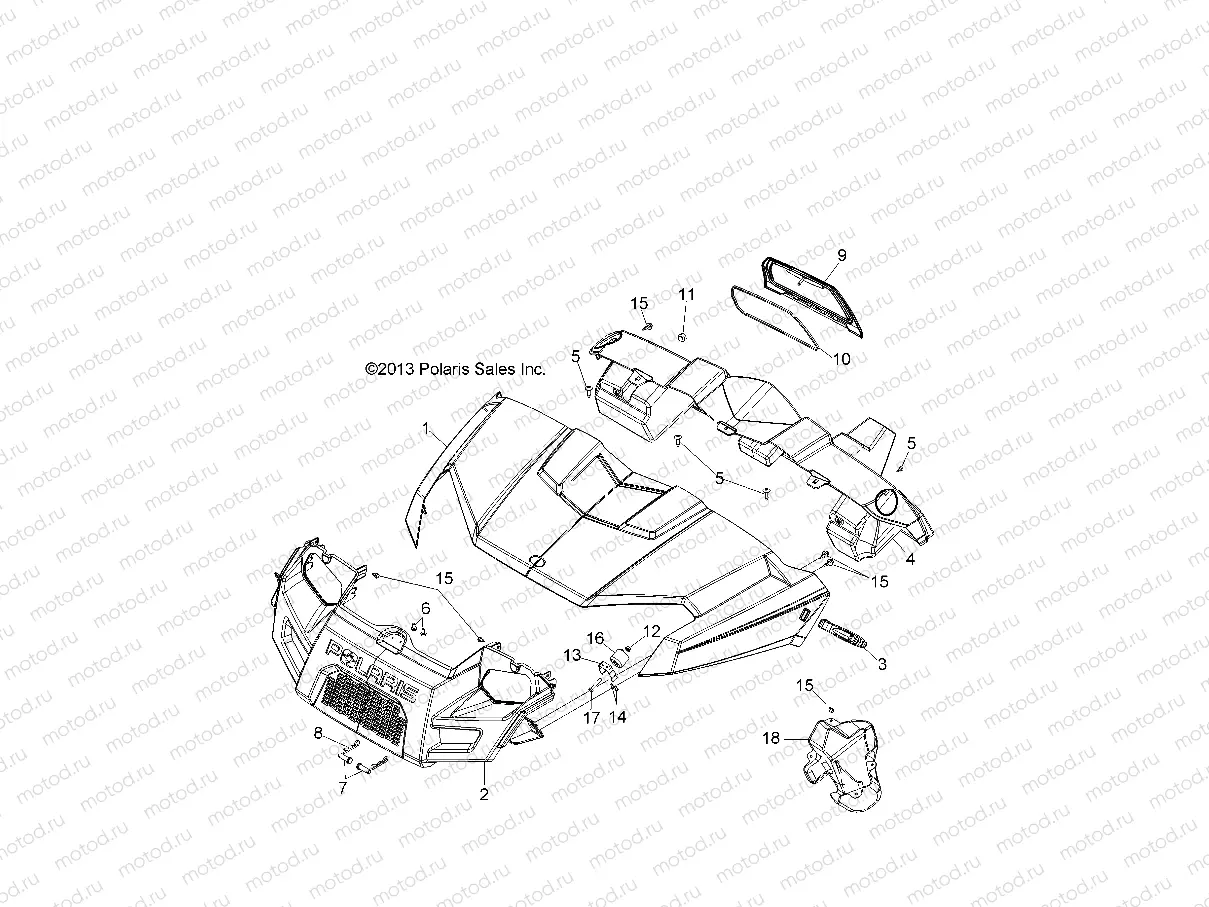 BODY | BODY, HOOD, DASH and GRILL - R14RH57AA/AC/AR/6EAZ (49RGRHOOD14570)