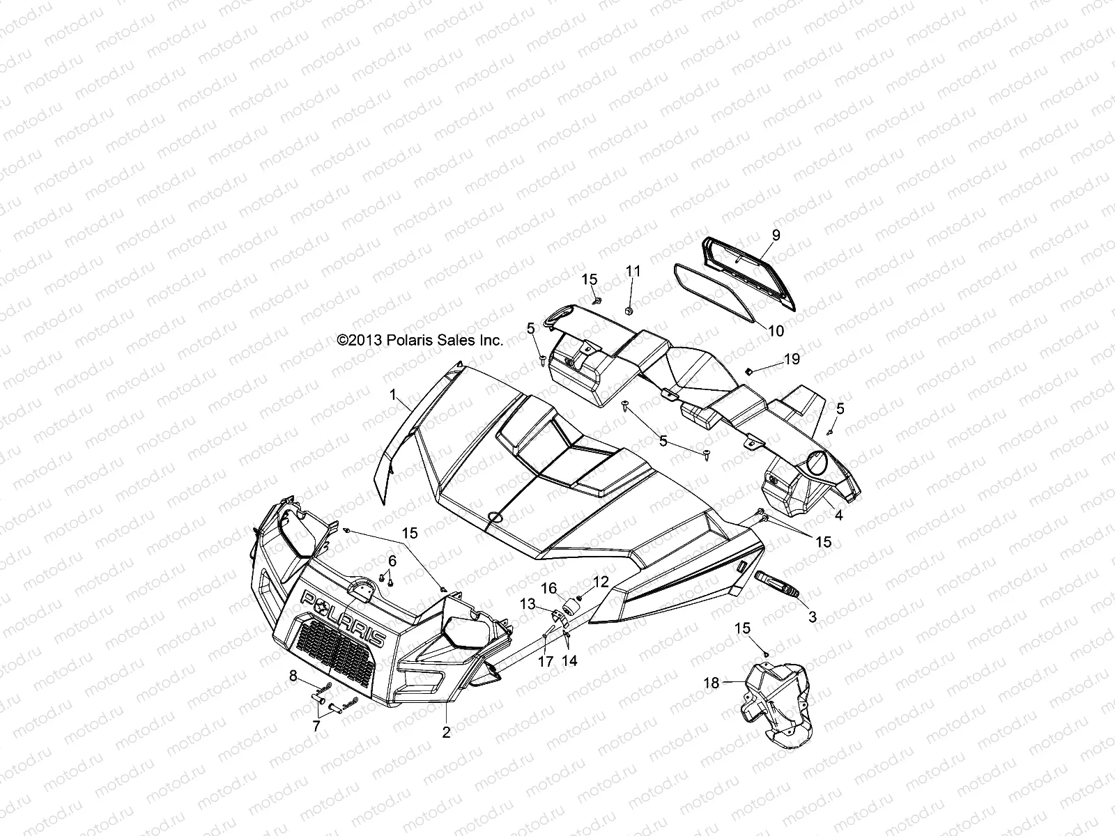 BODY | BODY, HOOD, DASH and GRILL - R14RH57FX (49RGRHOOD14570I)