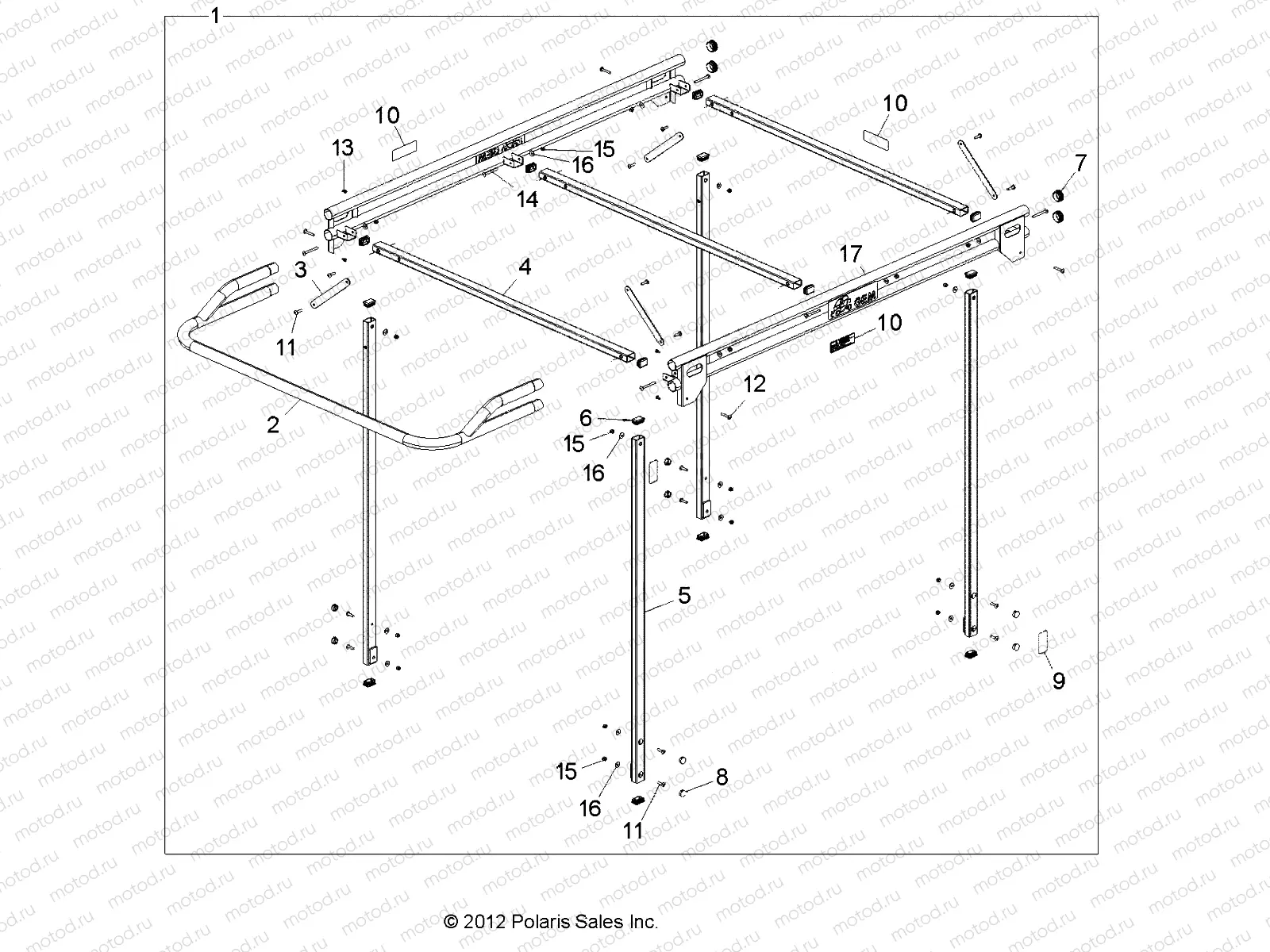 BODY | BODY, LADDER RACK - L16G6A/L16G4S/L16G6S/L16G2D (49GEMBODY12LADDER)