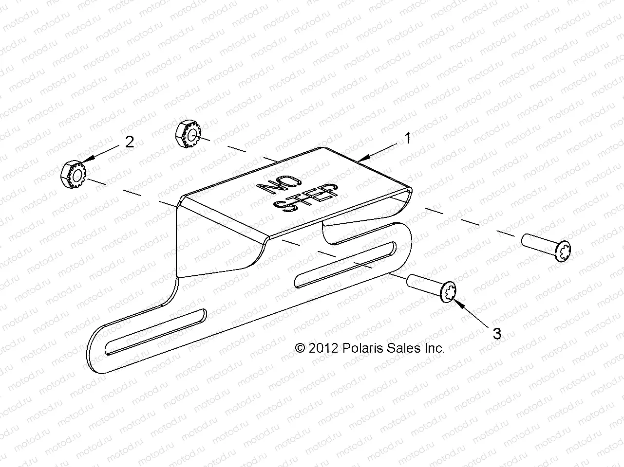BODY | BODY, LICENSE PLATE BRACKET WITH LIGHT, REAR UTILITY - e4wSopt/e6wSopt/eS/eL/eLXD (49GEMBODY11LIGHT)