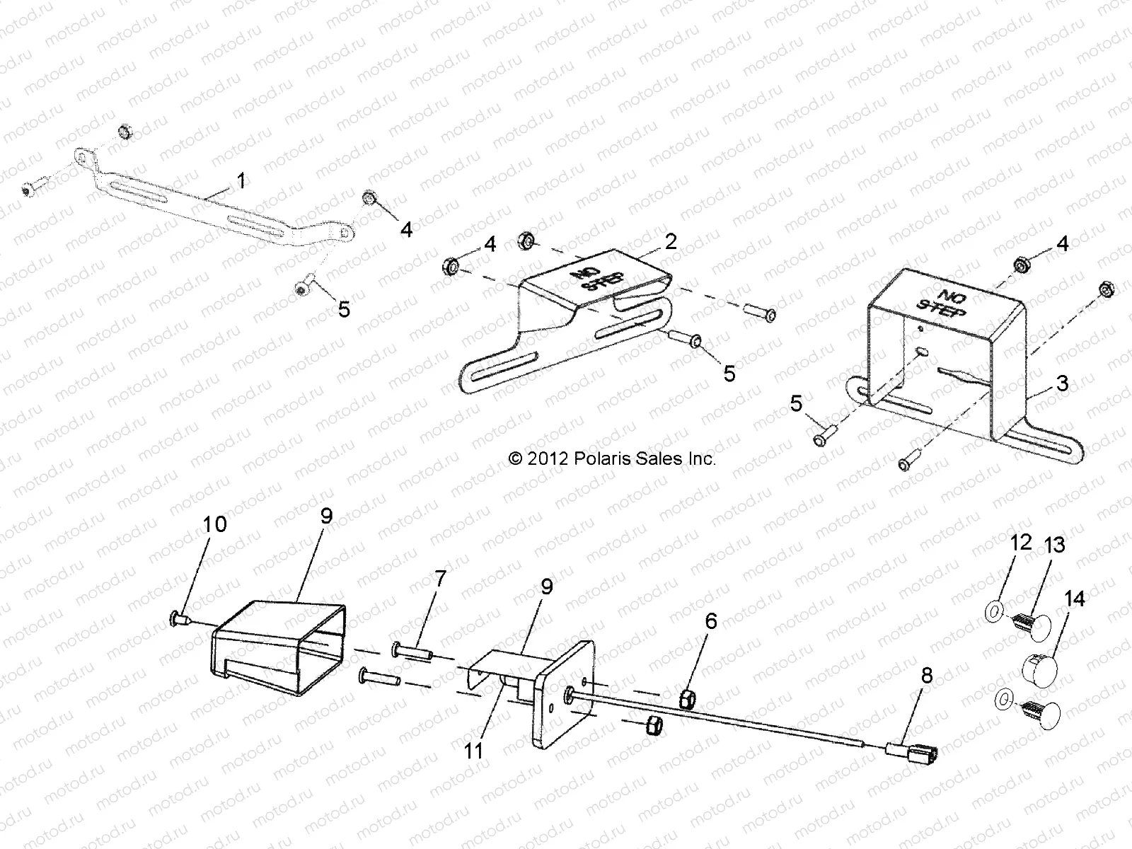 BODY | BODY, LICENSE PLATE BRACKETS and LAMP - L14G2/4/6 ALL OPTIONS (49GEMBODY13LPBRKT)