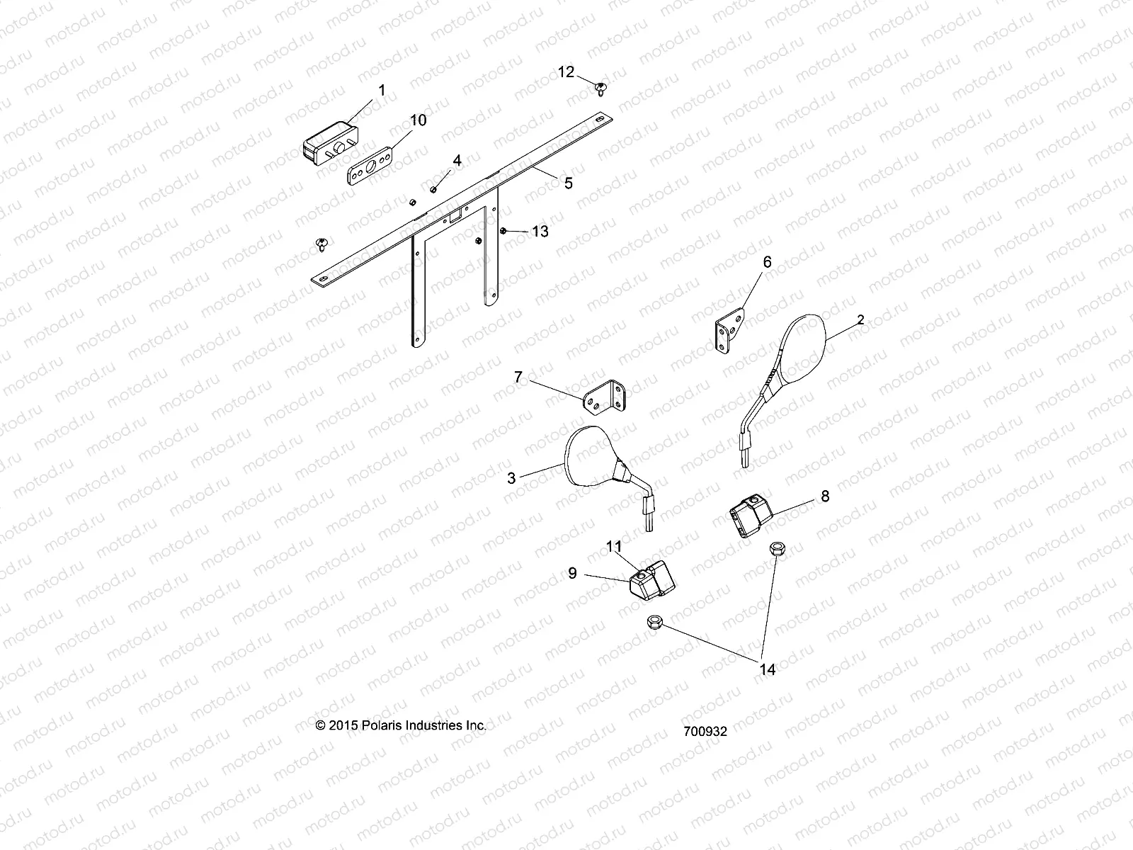 BODY | BODY, MIRRORS AND LICENSE PLATE BRACKET - R16RMA57F1/EFH/SF1 (700932)