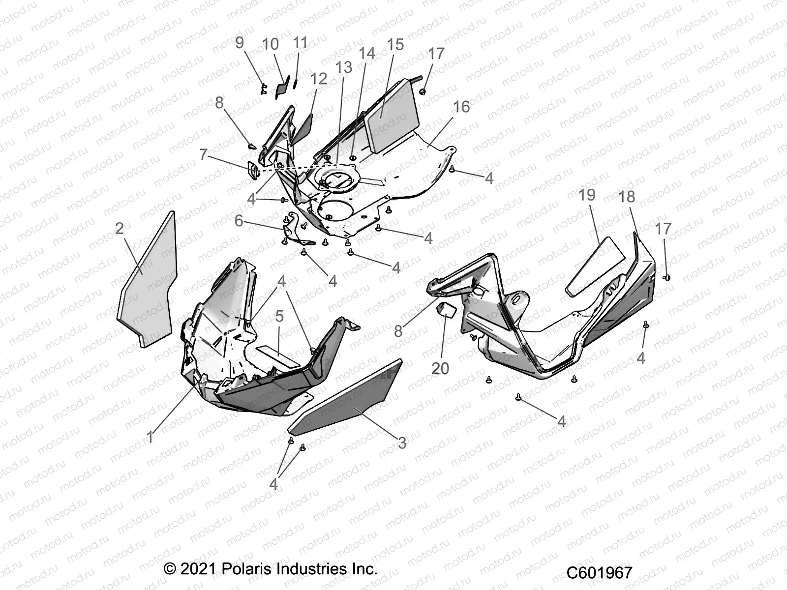 BODY | BODY, NOSEPAN ASM./FENDERS - S22TGW8RS/8RE/TGM8RS/8RE ALL OPTIONS (C601605)
