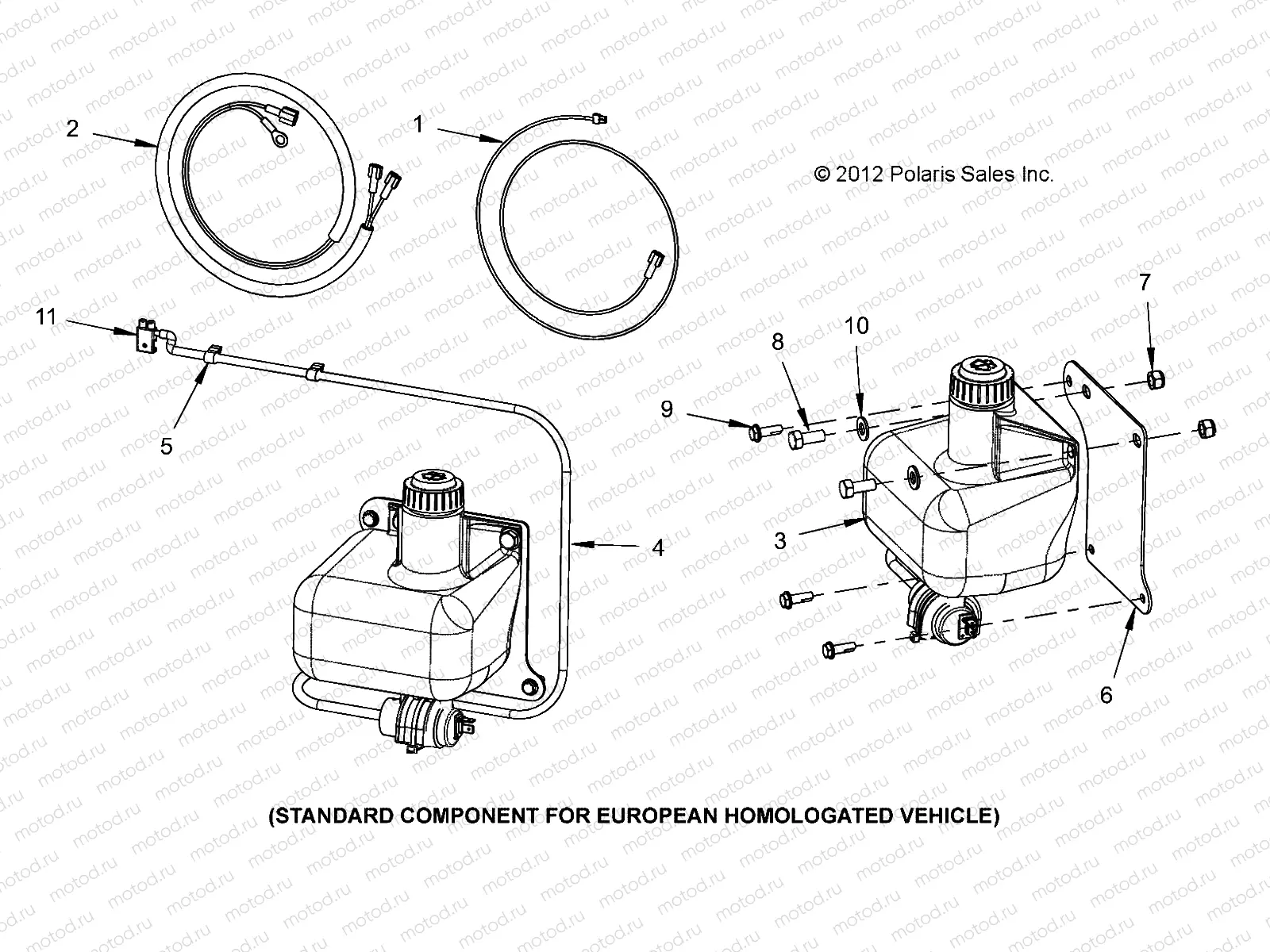 BODY | BODY, OPTIONS, WINDSHIELD WASHER KIT (0107-035980) - L12G2A/L12G4A/L12G6A/L12G2S/L12G4S/L12G6S/L12G2L/L12G2D (49GEMOPTIONS11WASHER)