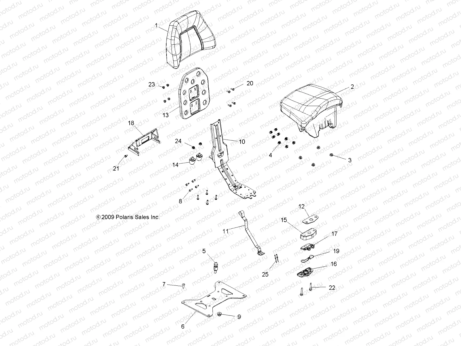 BODY | BODY, PASSENGER SEAT BOTTOM and SEAT BACK - A11DH50AX/AZ (49ATVSEATBOTTOM10SP500TRG)