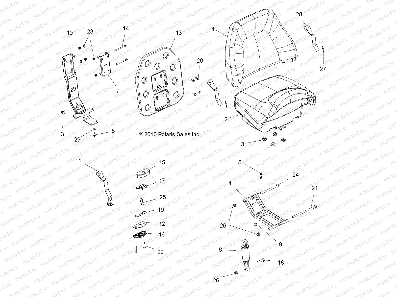 BODY | BODY, PASSENGER SEAT BOTTOM and SEAT BACK - A12DN8EFW (49ATVSEATBOTTOM11SPTRGEPS)