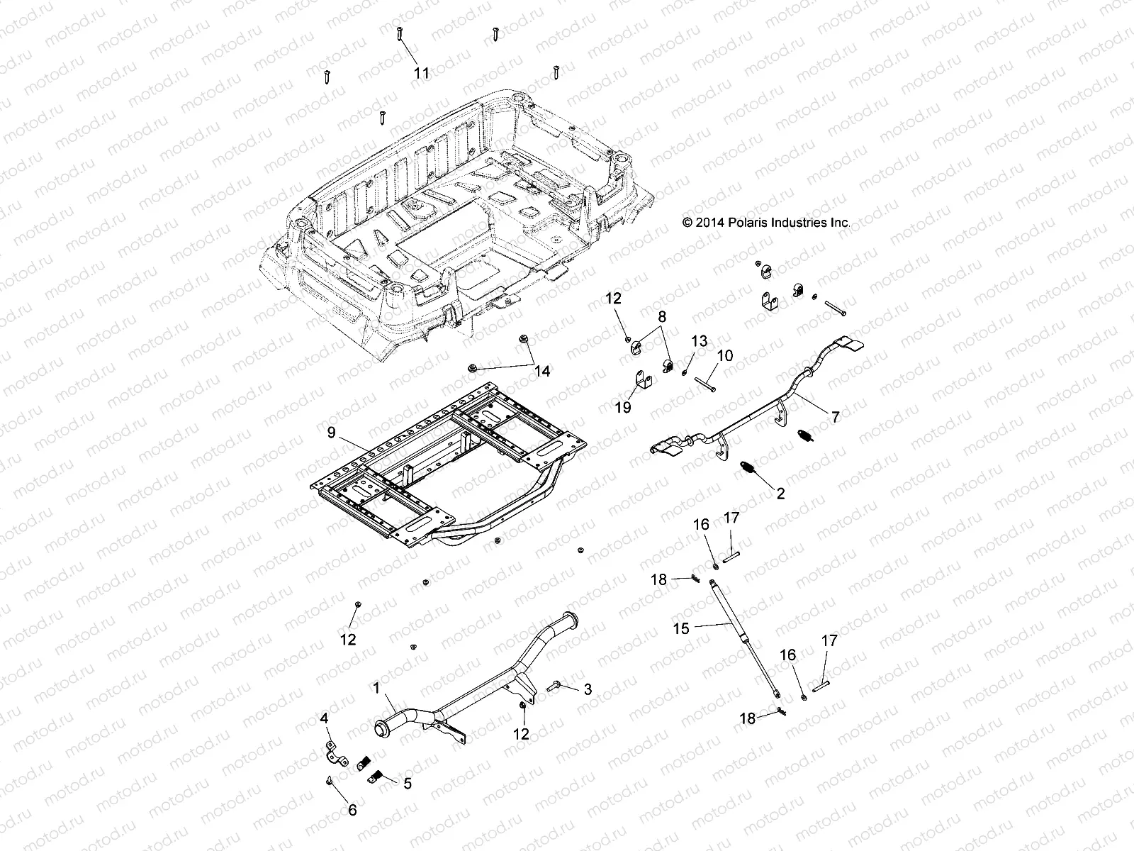 BODY | BODY, REAR BOX FRAME AND PIVOT - A19SUE57D5 (49ATVBOX15UTE)