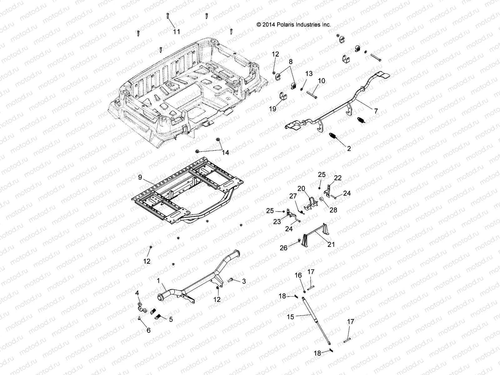 BODY | BODY, REAR BOX FRAME AND PIVOT - A19SWE57F1 (49ATVBOX15570X2)