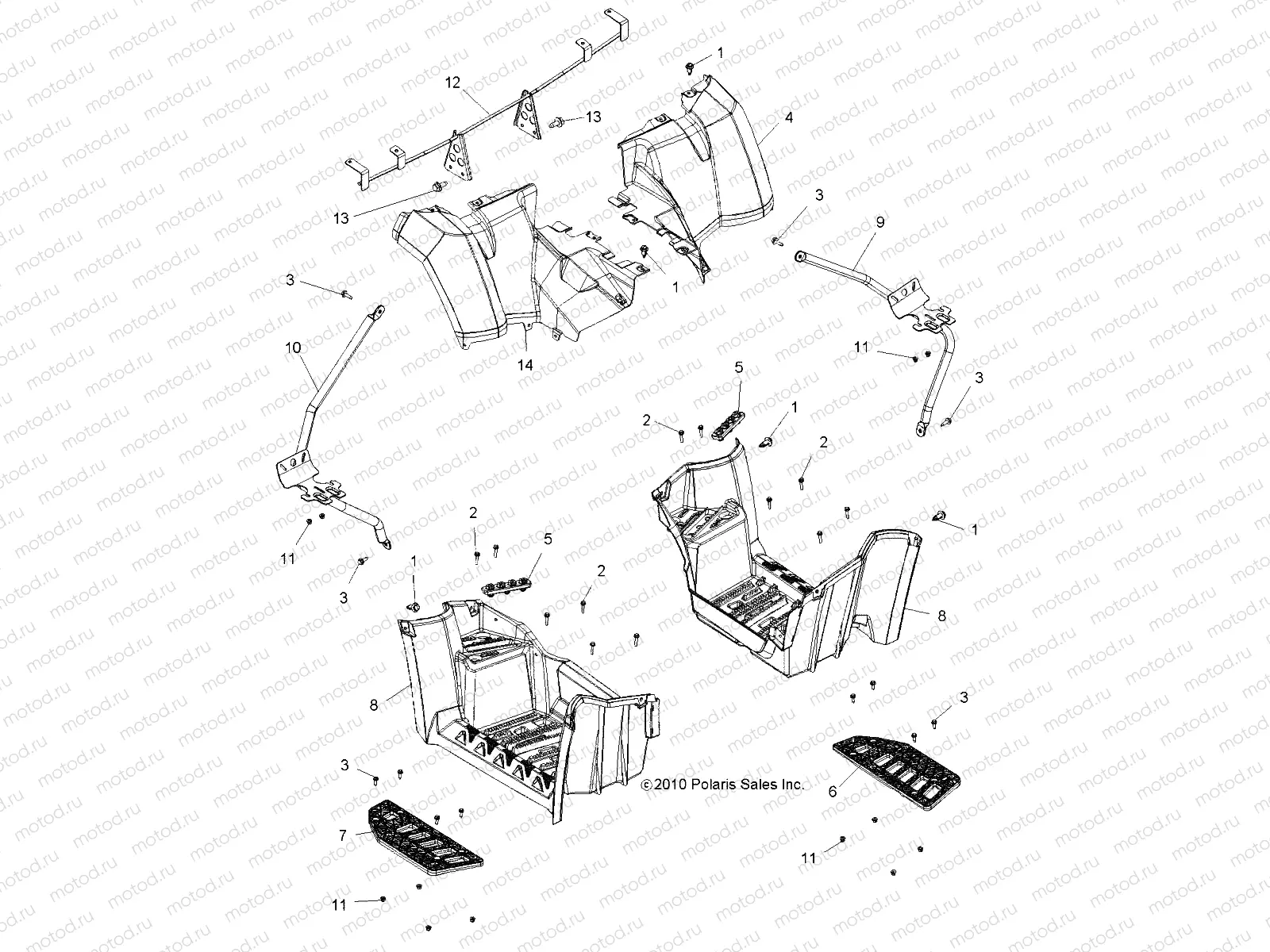 BODY | BODY, REAR CAB and FOOTWELL - A14TN55FA (49ATVFOOTWELL11SPX2550)