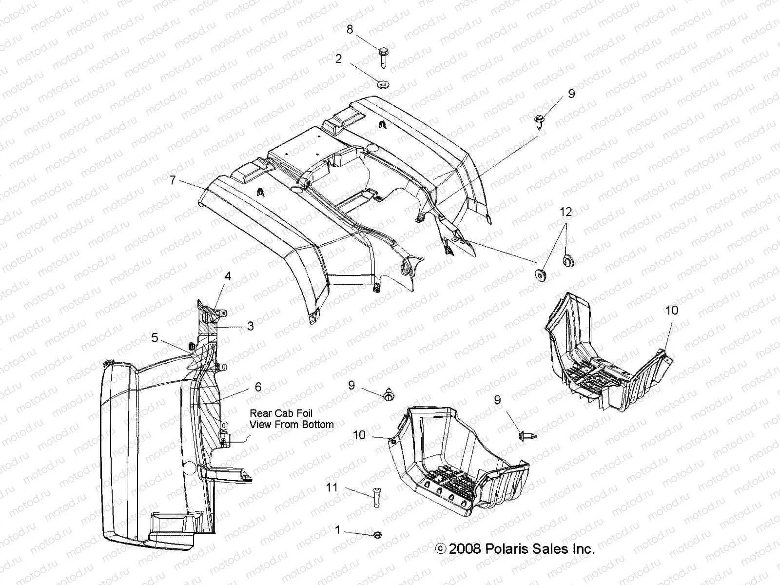 BODY | BODY, REAR CAB and FOOTWELLS - A09MN50ET (49ATVCABRR09SP500TR)