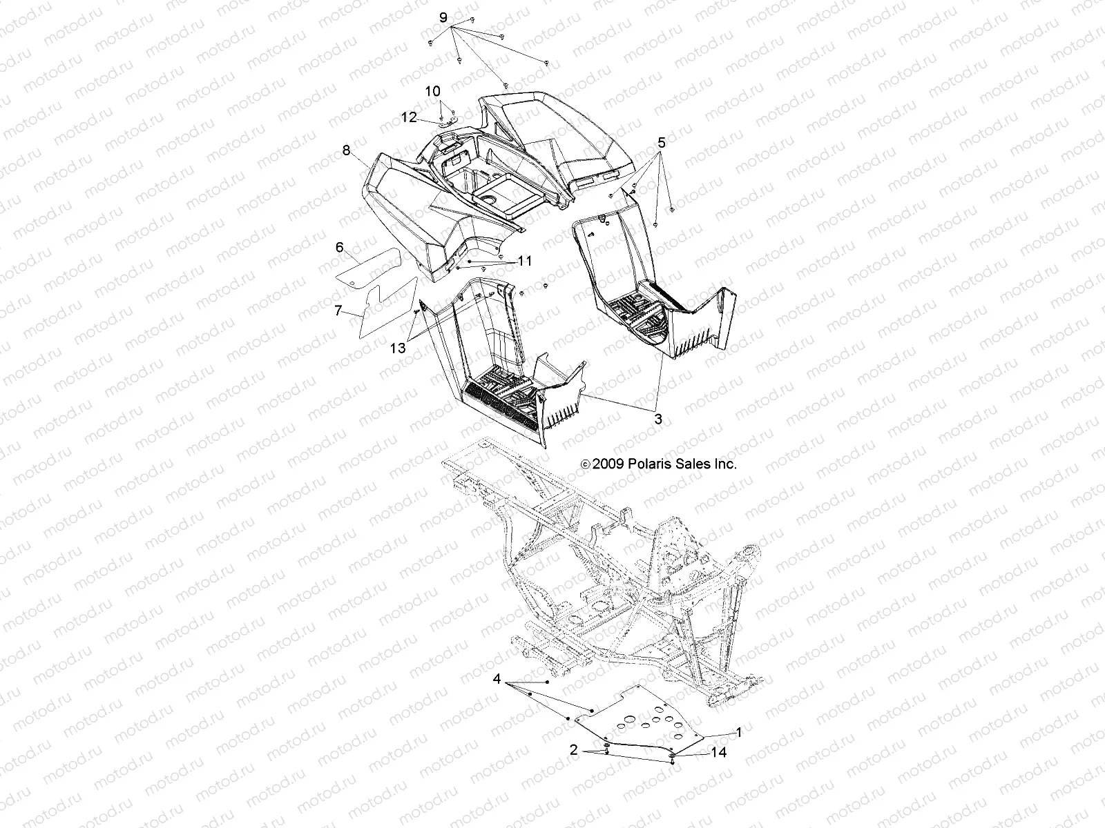 BODY | BODY, REAR CAB and FOOTWELLS - A13EA32FA (49ATVCABRR10BOSSI)