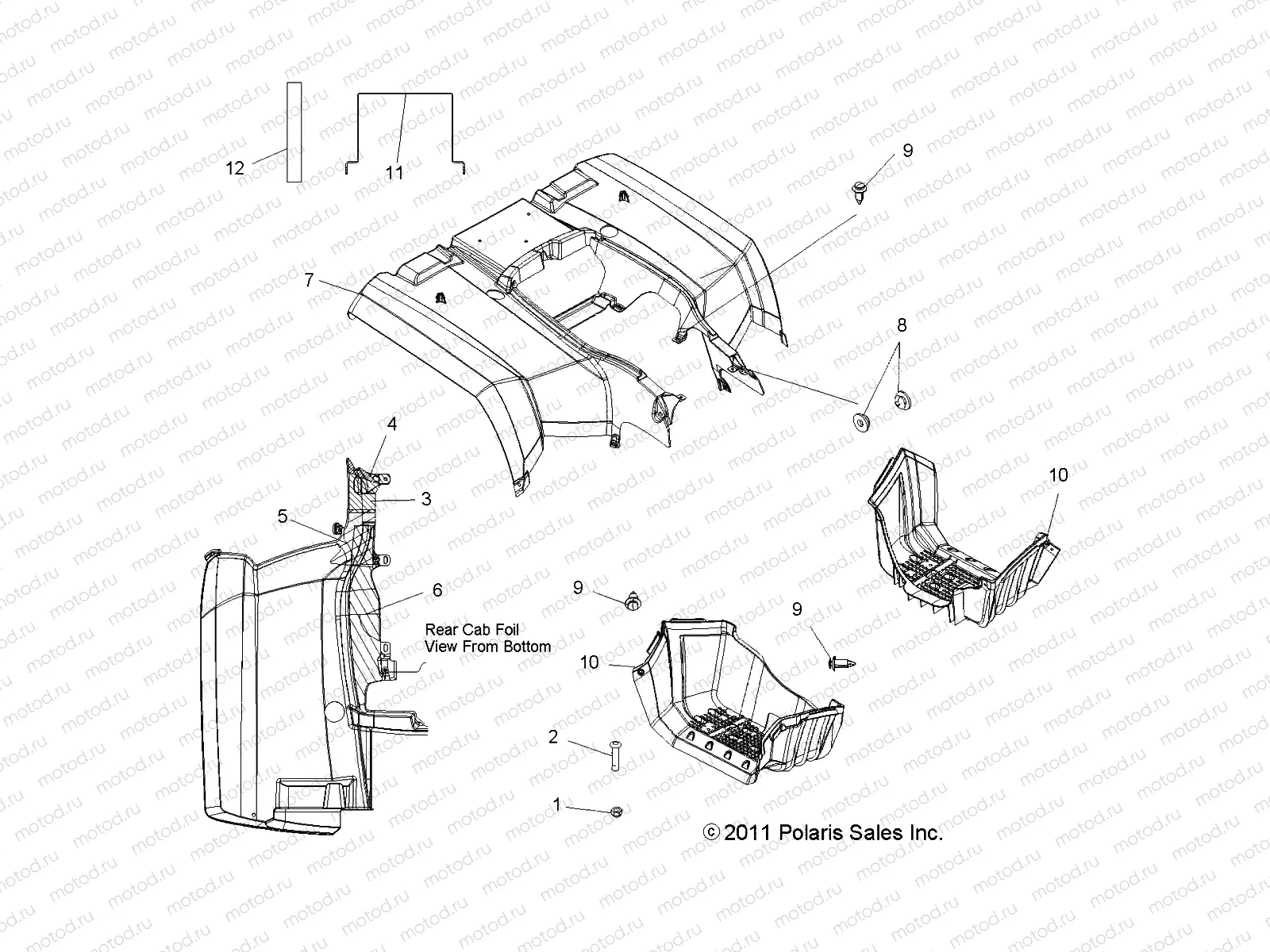 BODY | BODY, REAR CAB and FOOTWELLS - A13MN50ET/EX (49ATVCABRR12SP500TR)