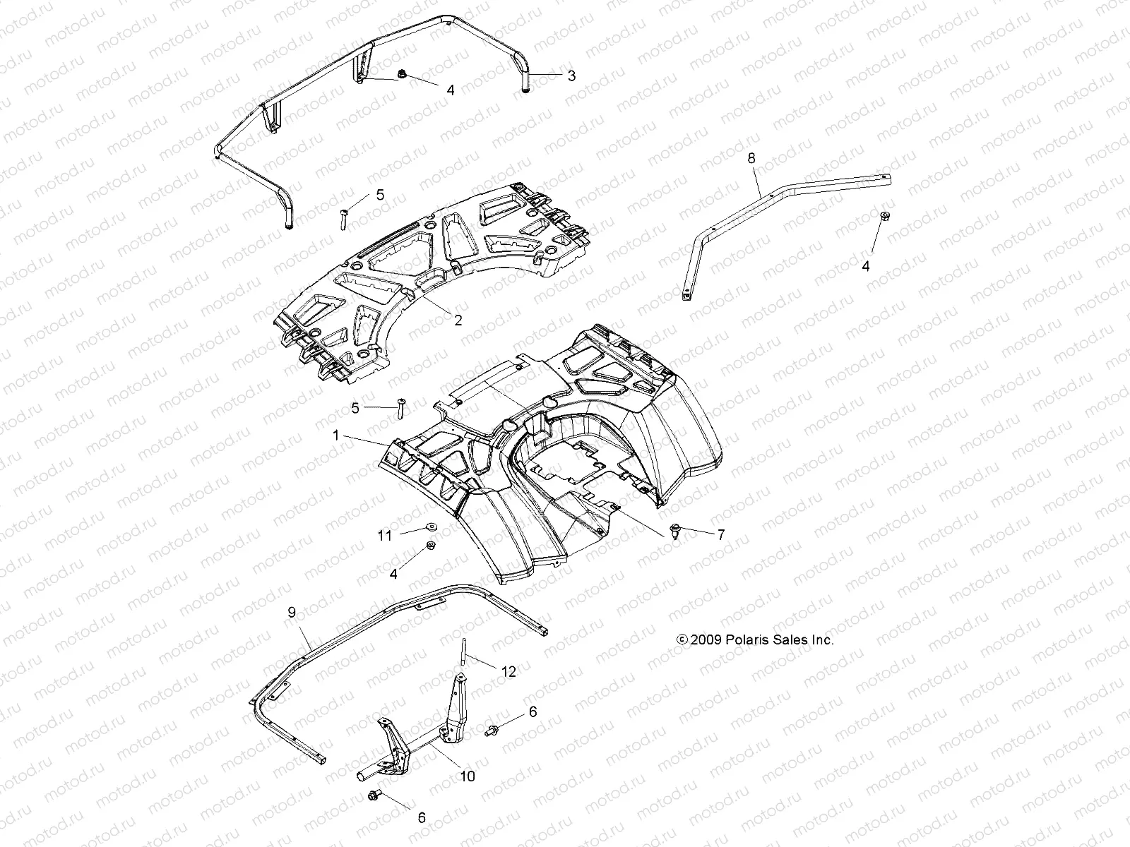 BODY | BODY, REAR CAB and REAR RACK - A09ZN85/8X ALL OPTIONS (49ATVCABRR09SPXP850)