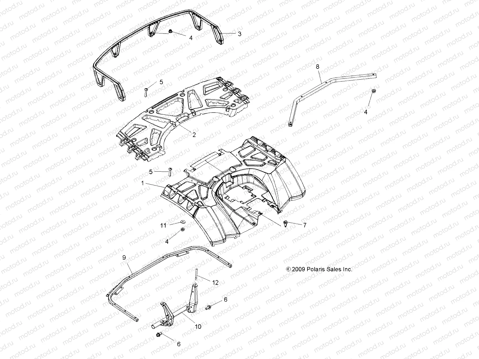 BODY | BODY, REAR CAB and REAR RACK - A09ZX85/8X ALL OPTIONS (49ATVCABRR09SPXPEPS850)