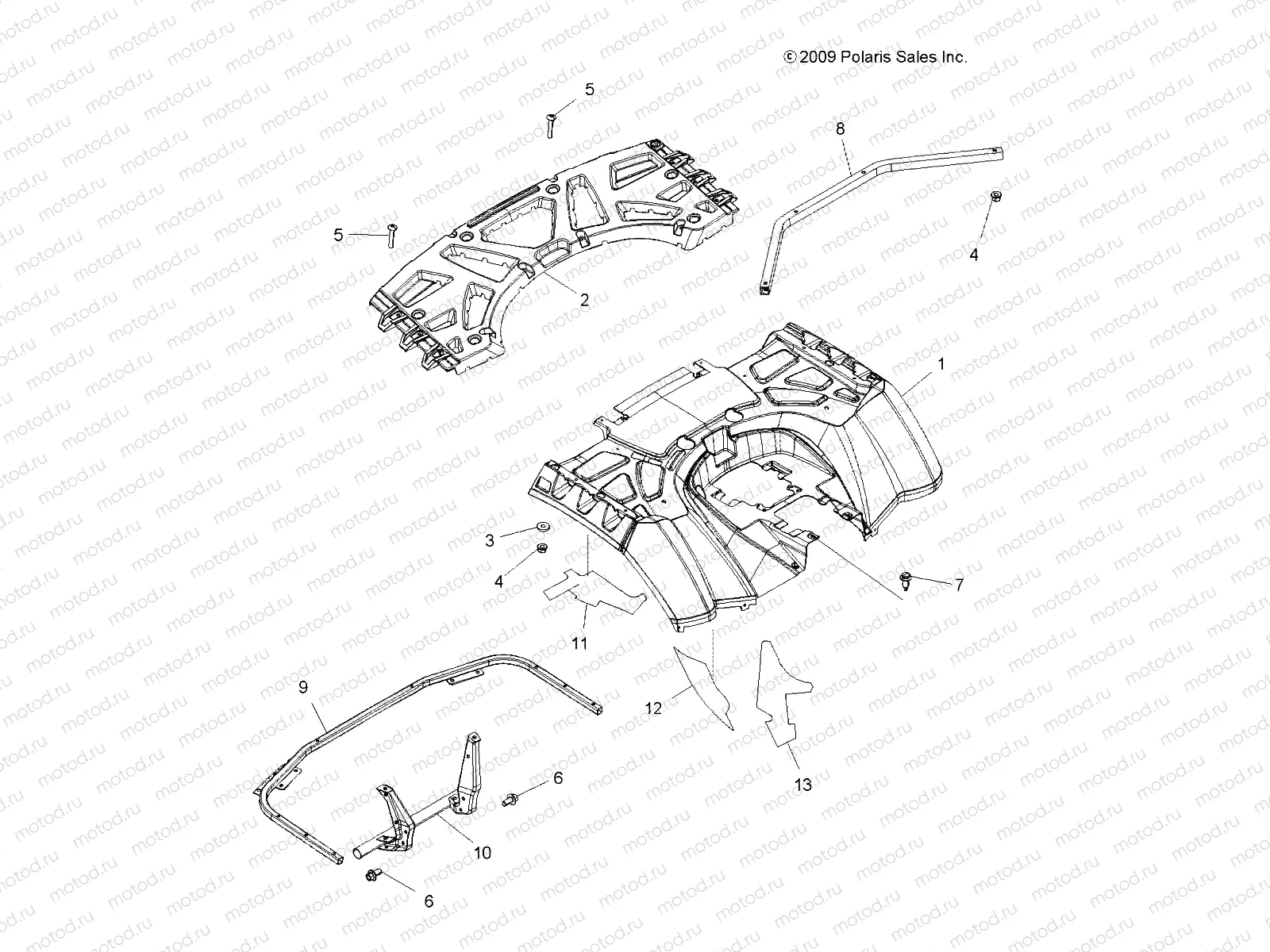 BODY | BODY, REAR CAB and REAR RACK - A10ZN55AL/AQ/AX (49ATVCABRR10SPXP550)