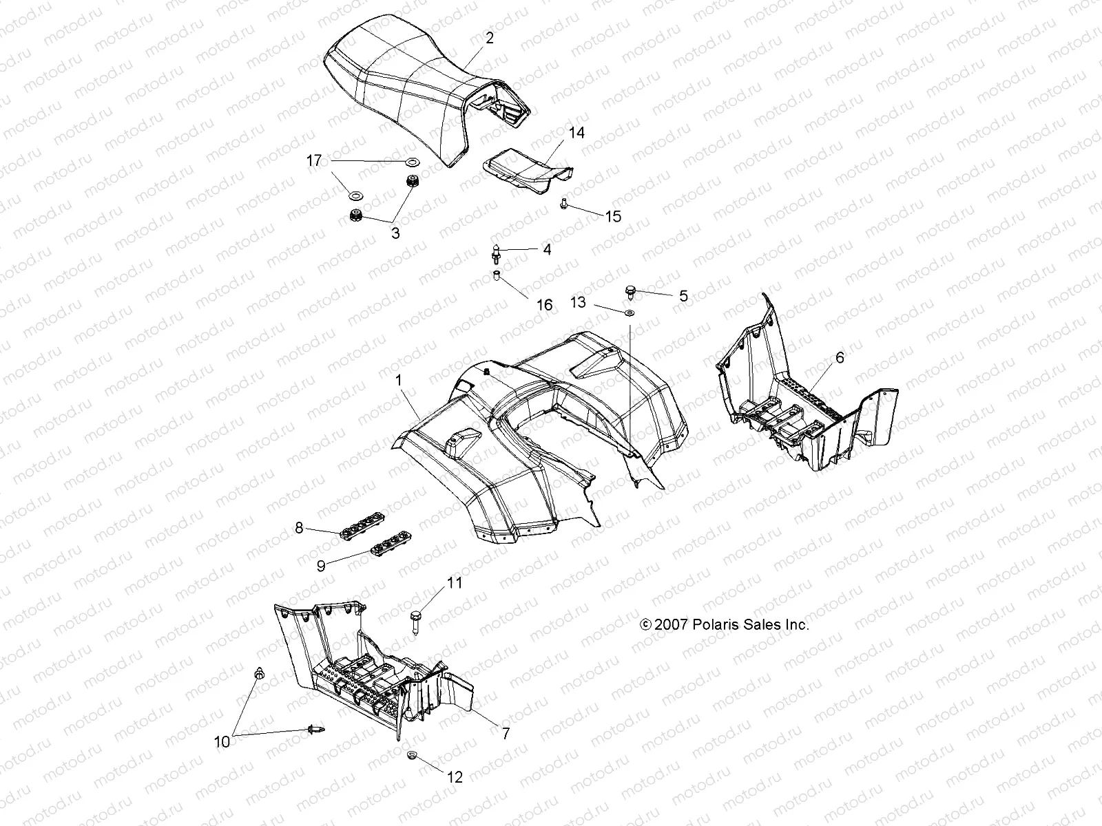BODY | BODY, REAR CAB and SEAT - A08LH46AQ/AX/AZ (49ATVCABRR08SP400)