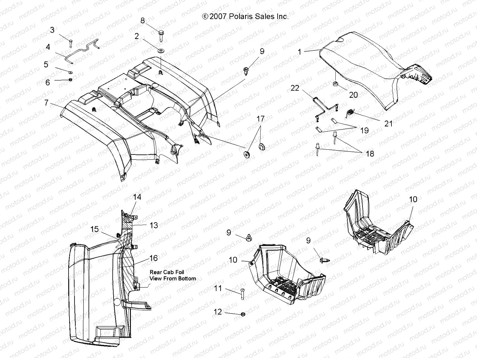 BODY | BODY, REAR CAB and SEAT - A10MH76AJ/MN76AX/AZ (49ATVCABRR08SP500)
