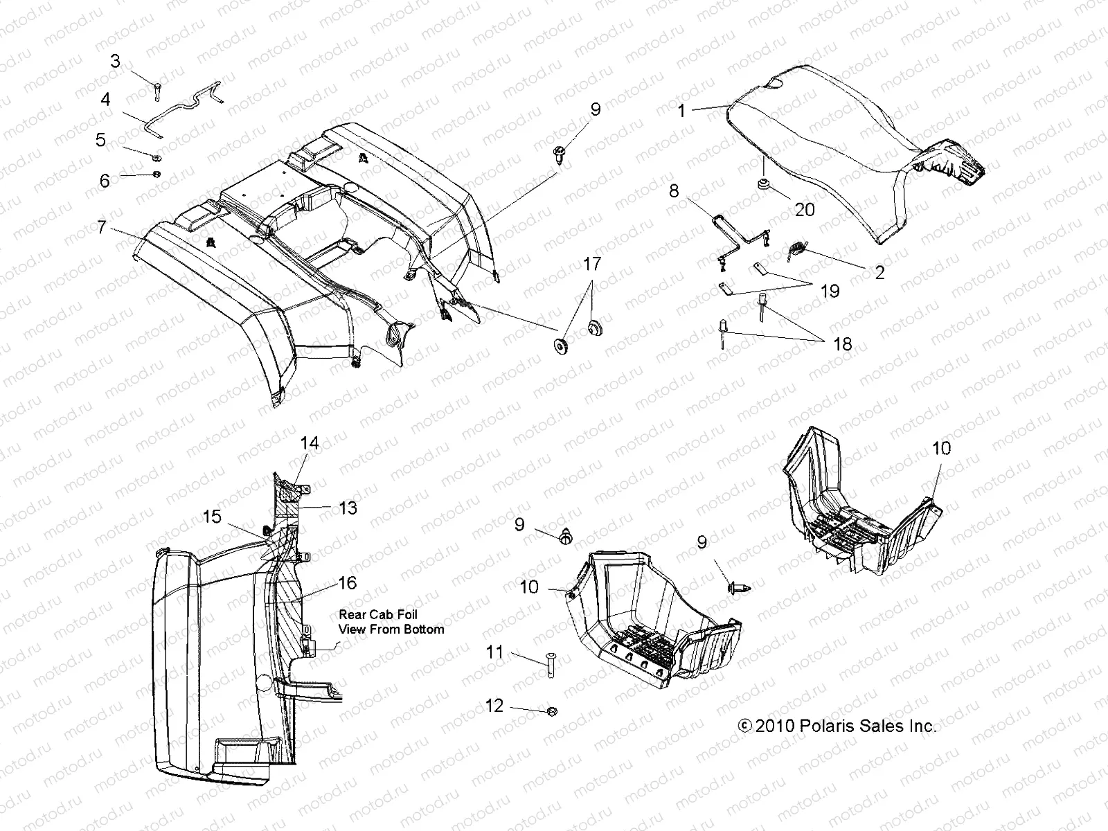 BODY | BODY, REAR CAB, SEAT and FOOTWELLS - A12MH50FF/FX/FY (49ATVCABRR11SP500)