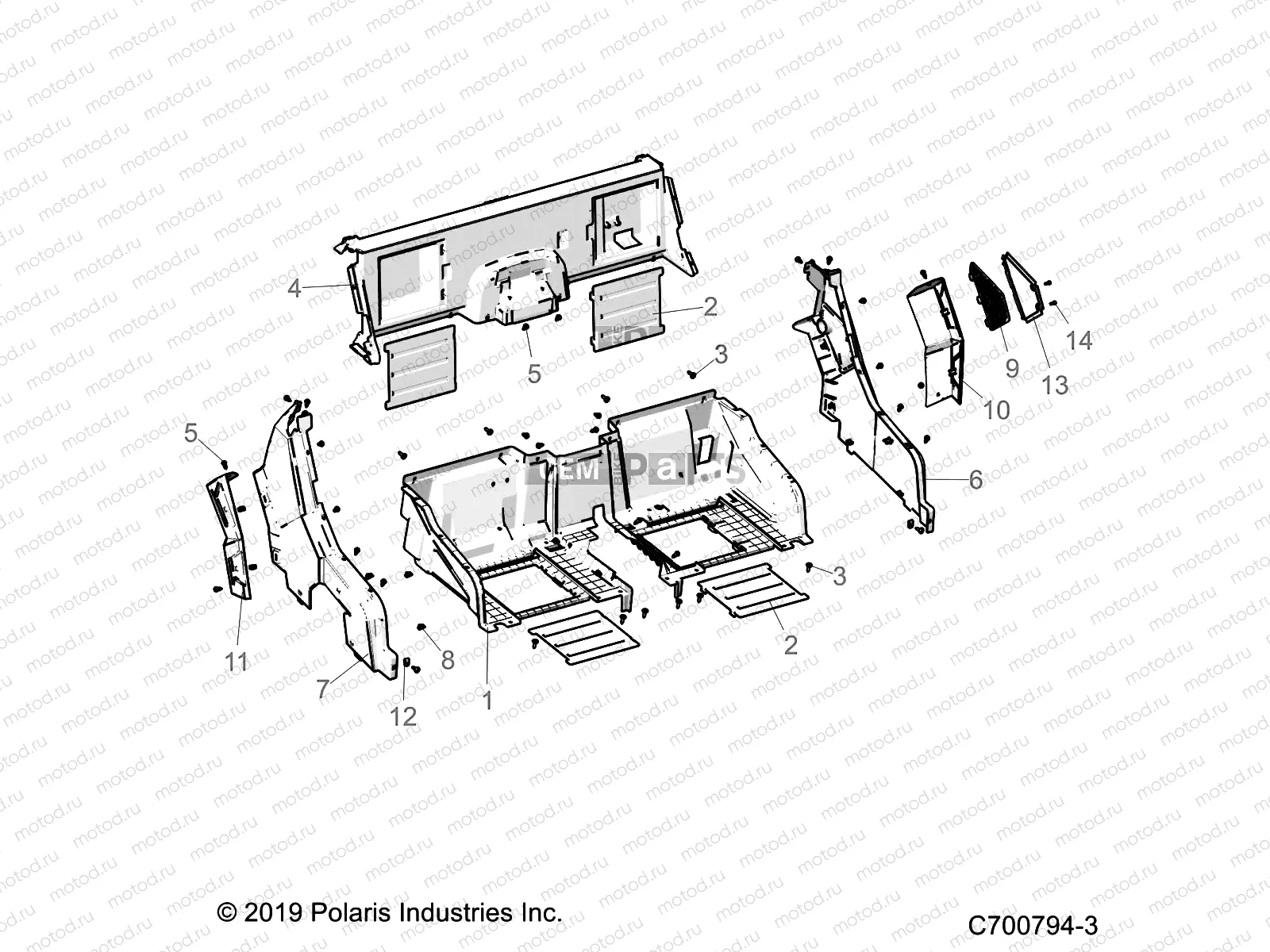 BODY | BODY, REAR CLOSEOFF AND FENDERS - G21GAJ99AC/AW/BC/BW (C700794-3)