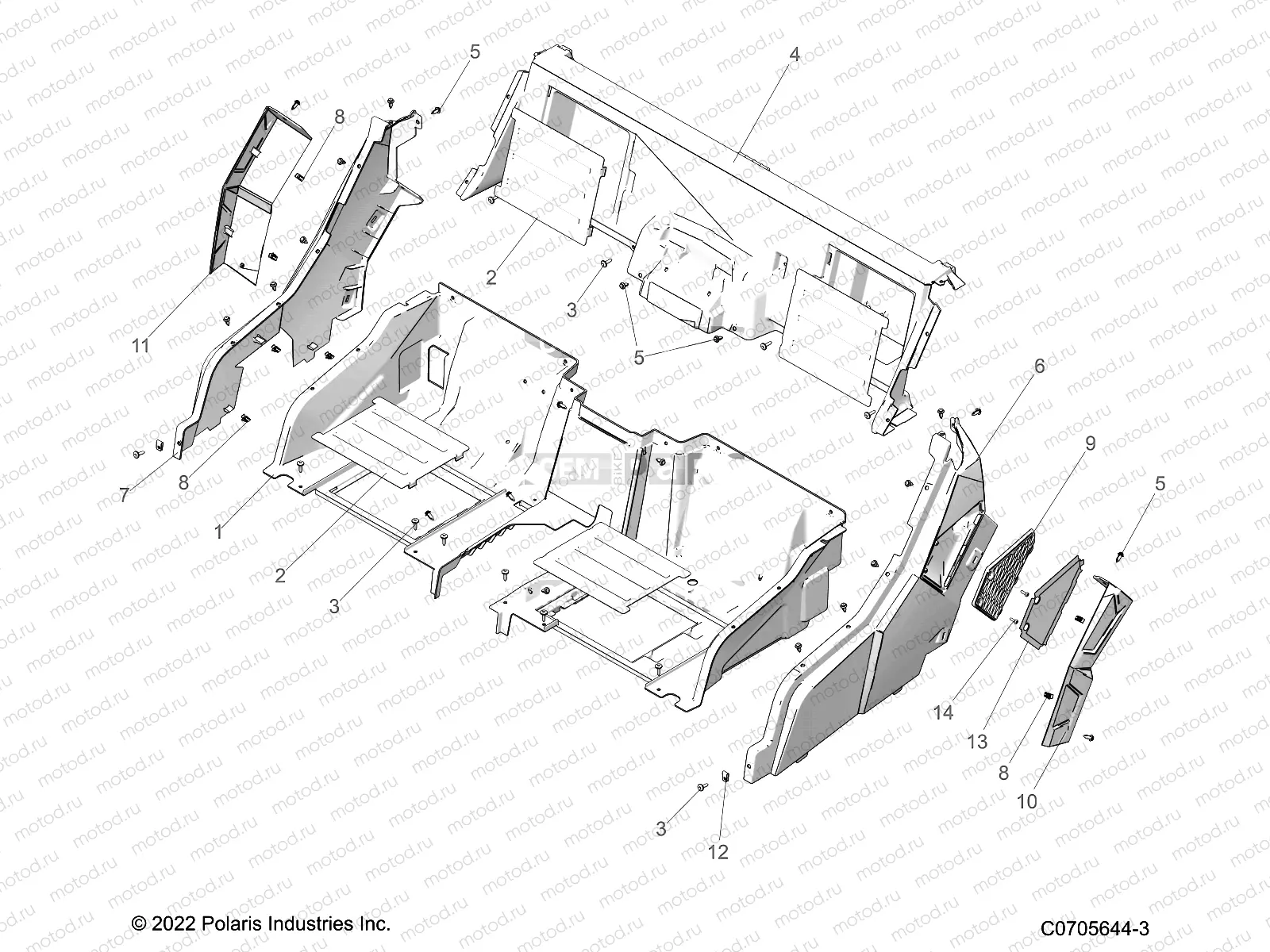 BODY | BODY, REAR CLOSEOFF AND FENDERS - G23GAB99CG/FG (C0705644-3)