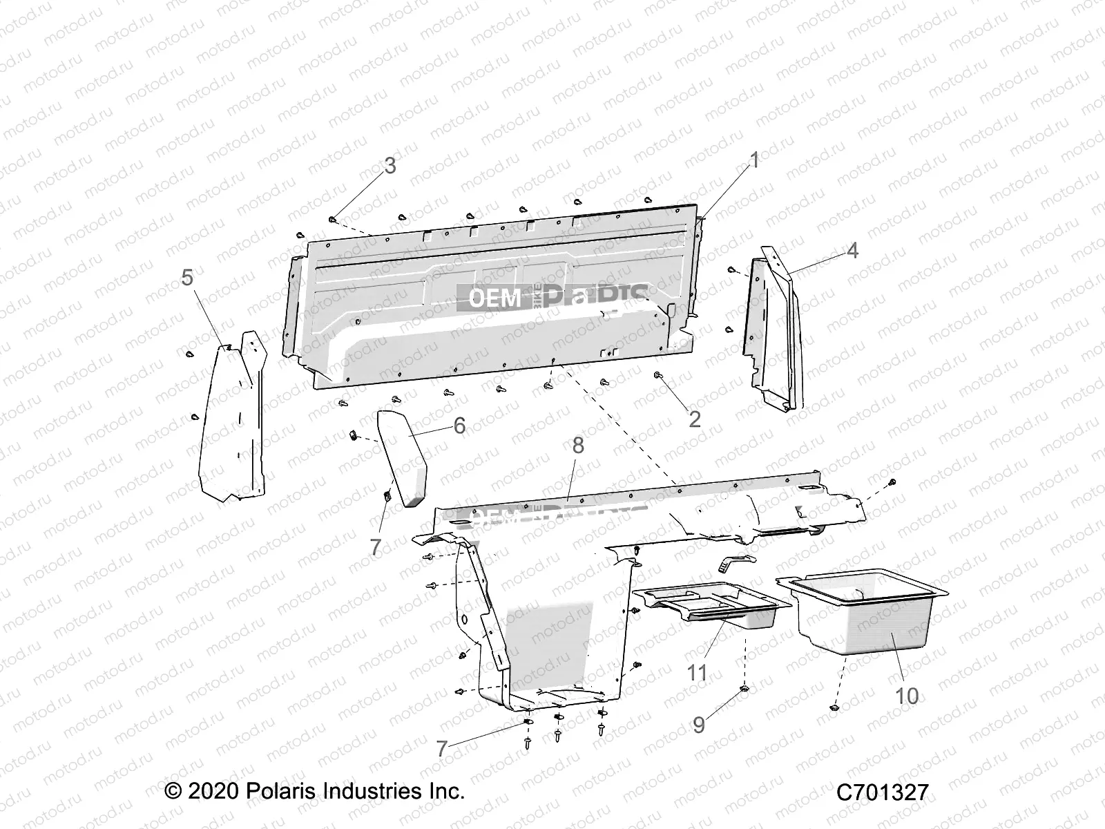BODY | BODY, REAR CLOSEOFF, AND FENDERS - R21RRS99C9/CK/CP/F9/FP/PCW (C701327)