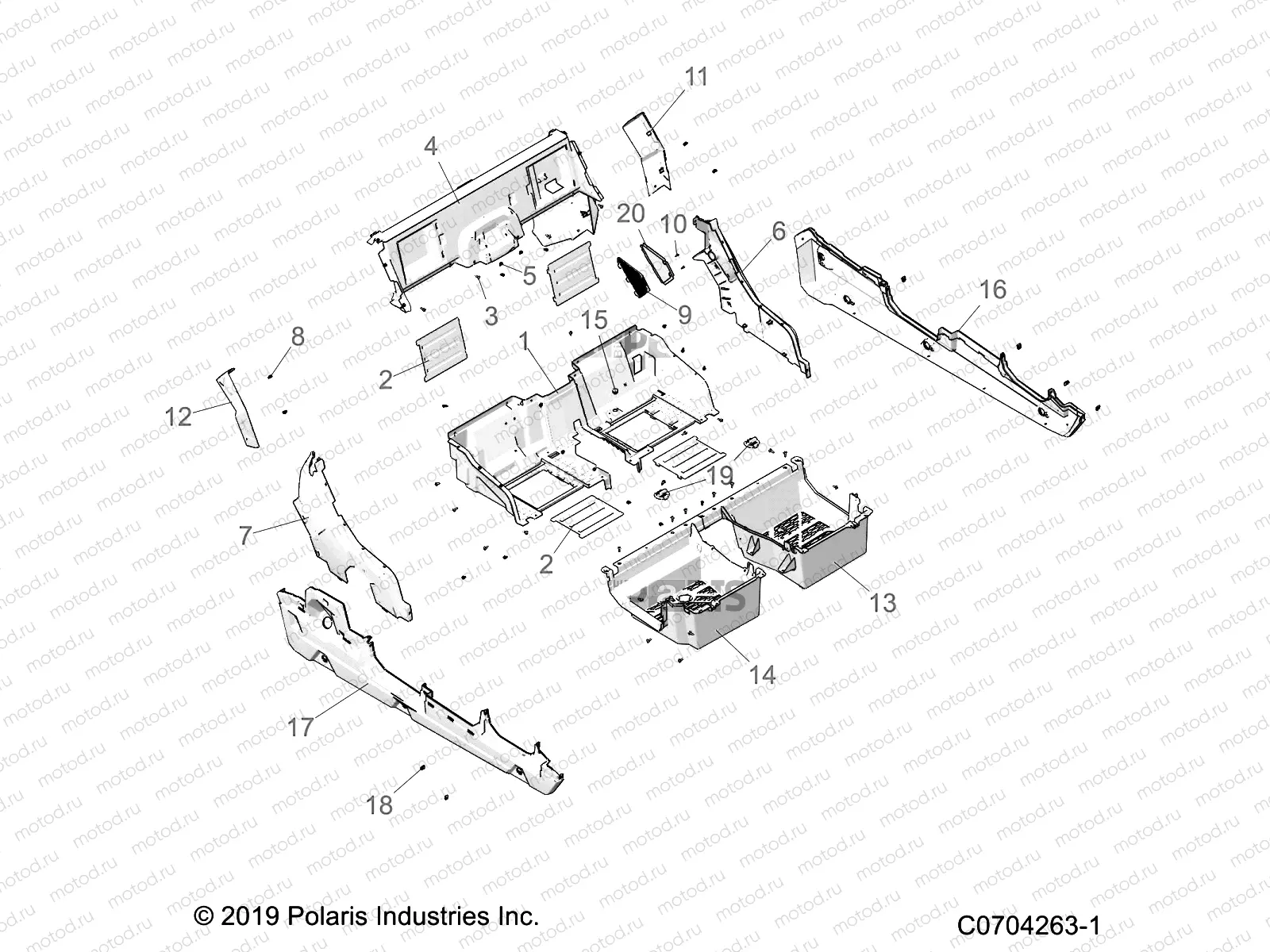 BODY | BODY, REAR CLOSEOFF, FENDERS AND FLOOR - G21G4D99AW/BW (C0704263-1)