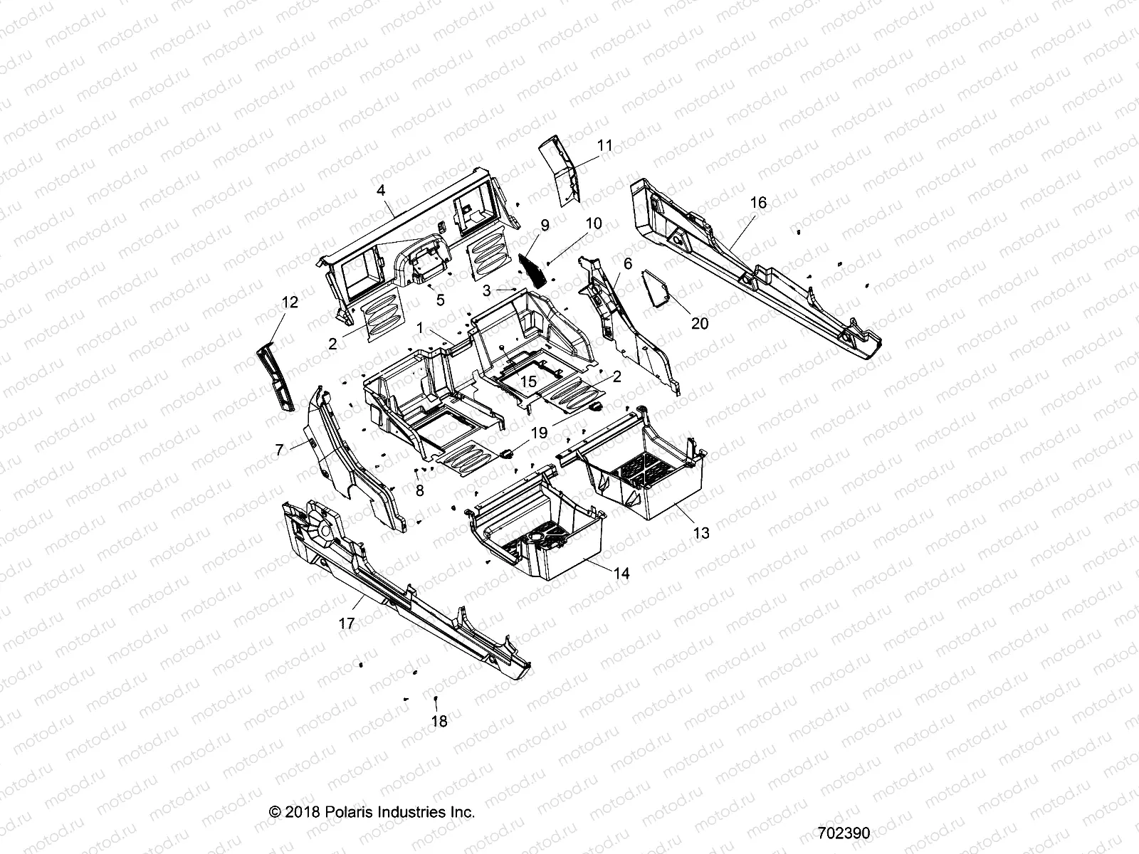BODY | BODY, REAR CLOSEOFF ,FENDERS AND FLOOR - R19RHE99ND (702390)