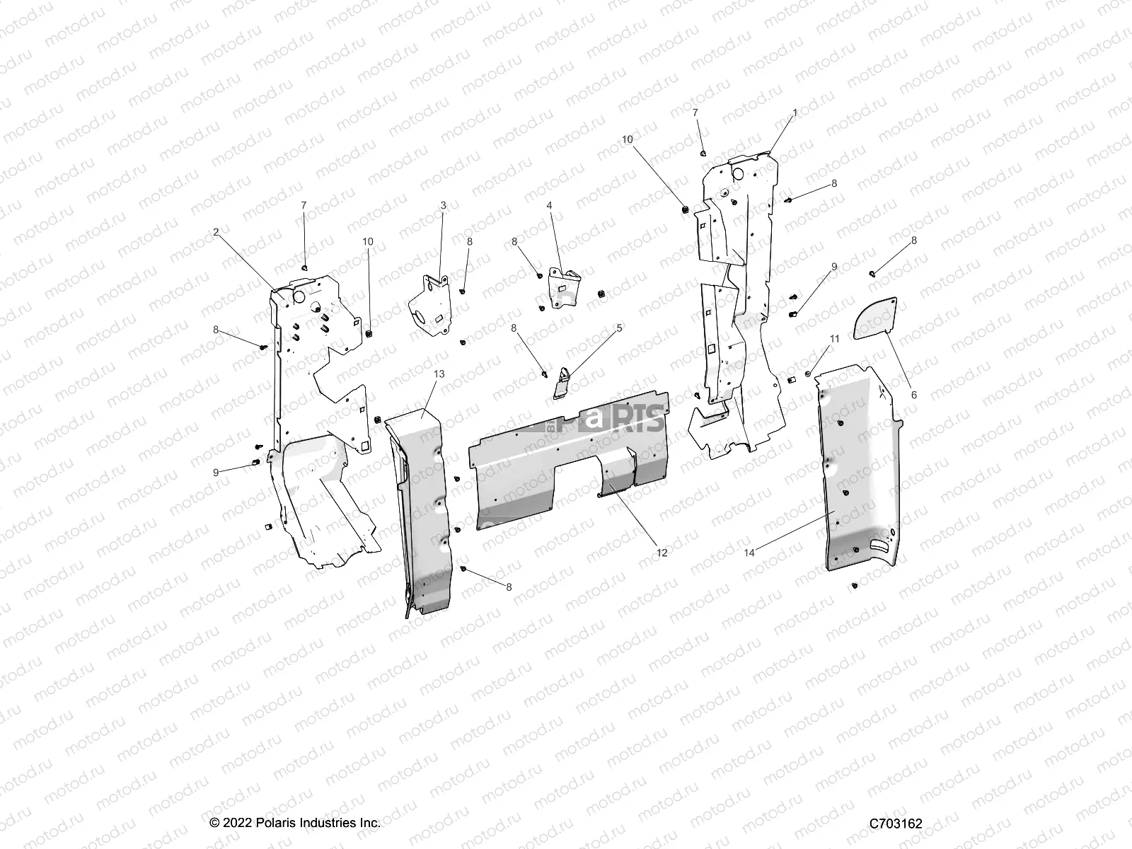 BODY | BODY, REAR CLOSEOFF, SIDE PANELS -Z22RGE2KAG/BG/RGK2KAN/BN (C703162)
