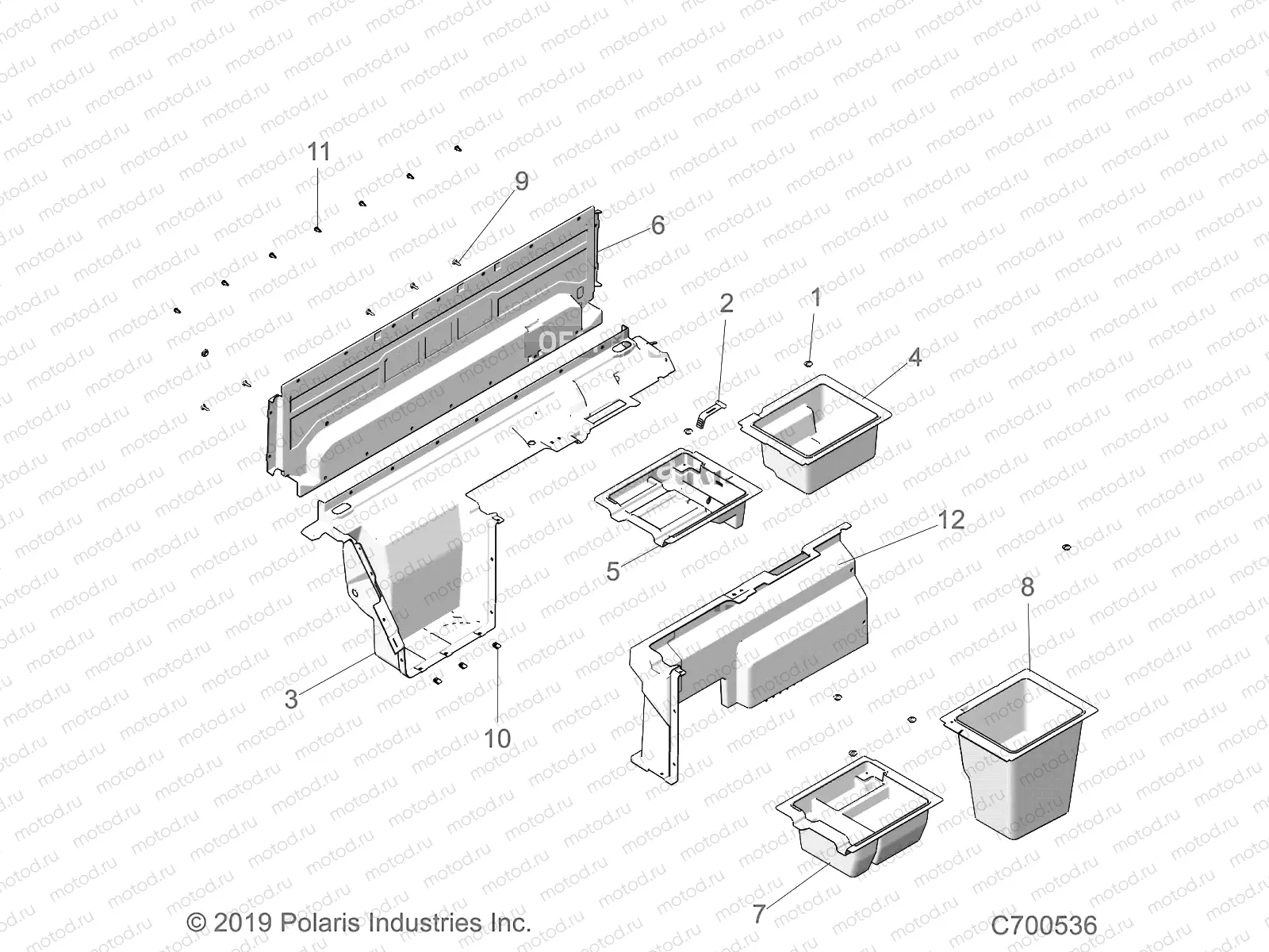 BODY | BODY, REAR CLOSEOFF/STORAGE (SPORT ROOF) - R19RSE99/A (C700536)