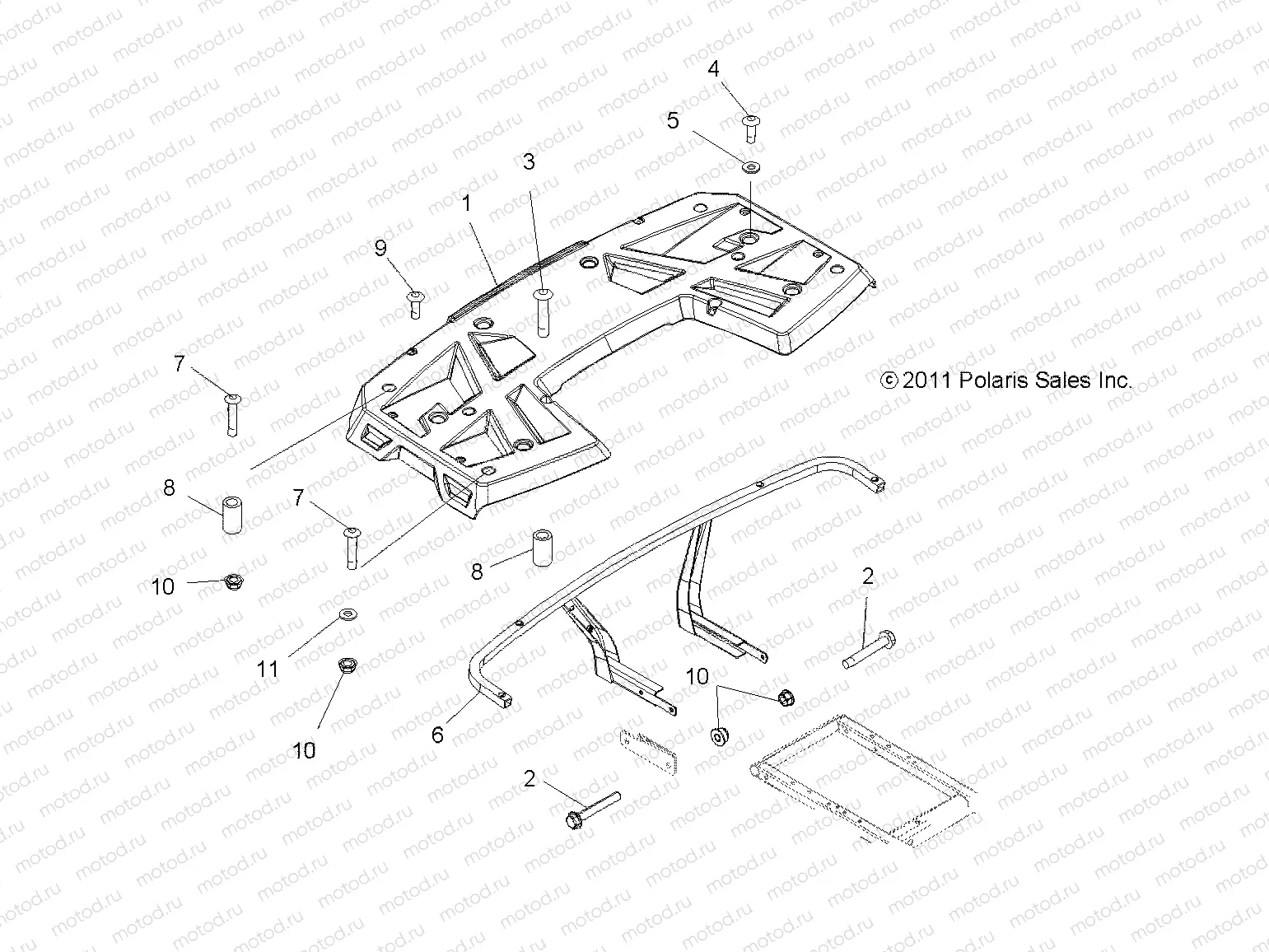BODY | BODY, REAR RACK - A12MH50AD/AO/AQ/AX/AZ (49ATVRACKMTGRR12SP500F)