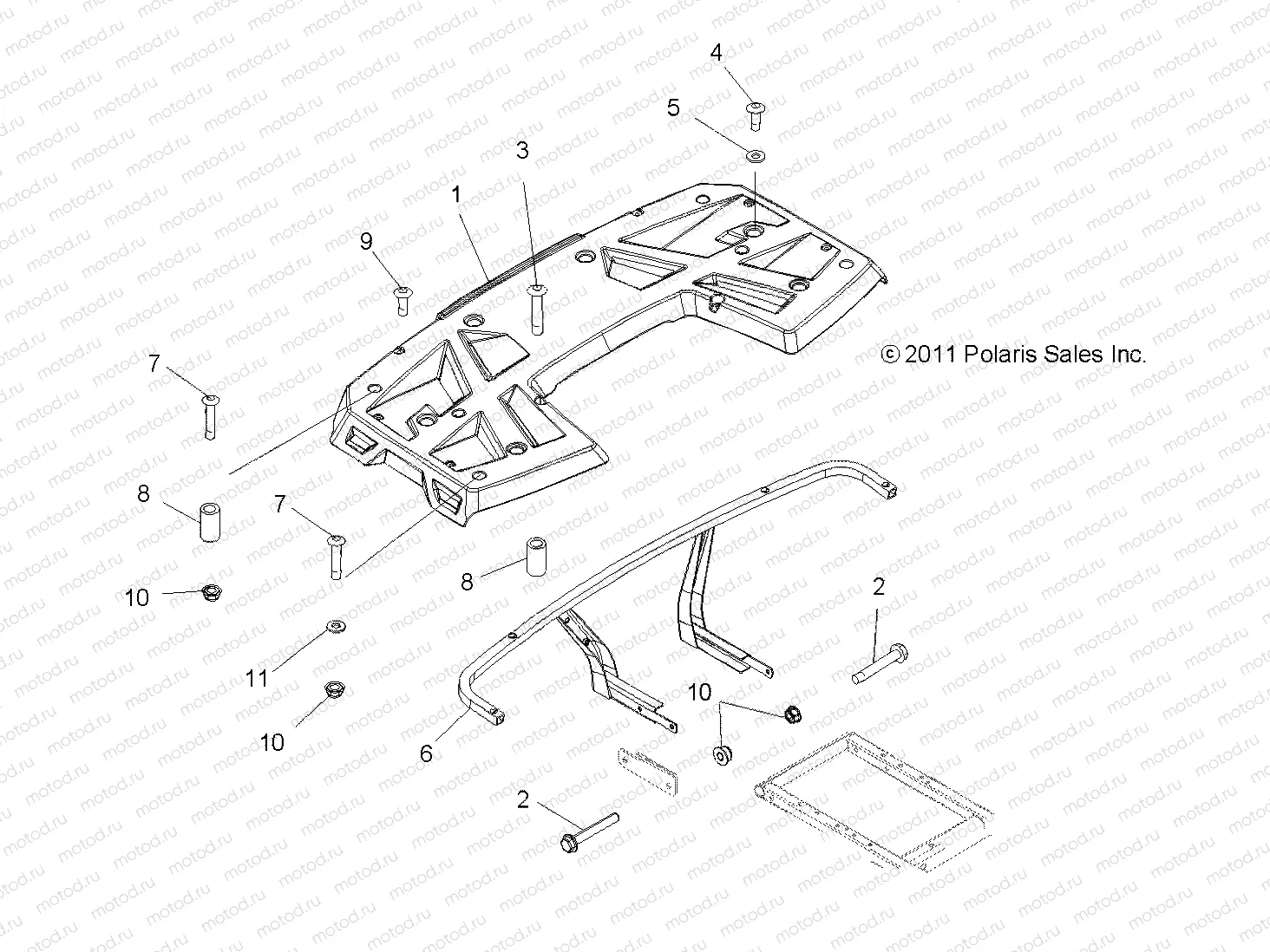 BODY | BODY, REAR RACK - A12MN50ET/EX (49ATVRACKMTGRR12SP500TR)